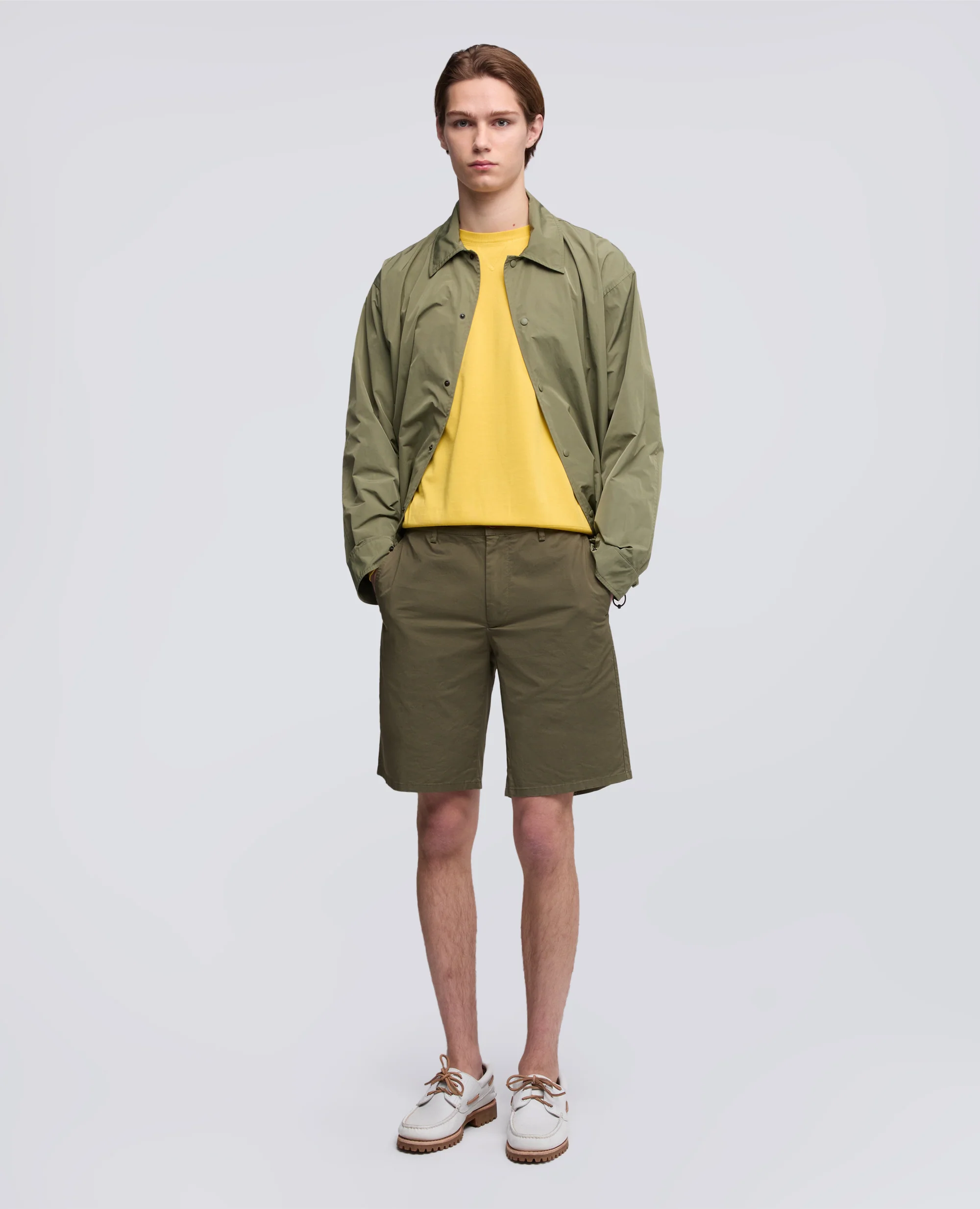 BERMUDA IN TWILL DI COTONE STRETCH - MILITARE - Image 2