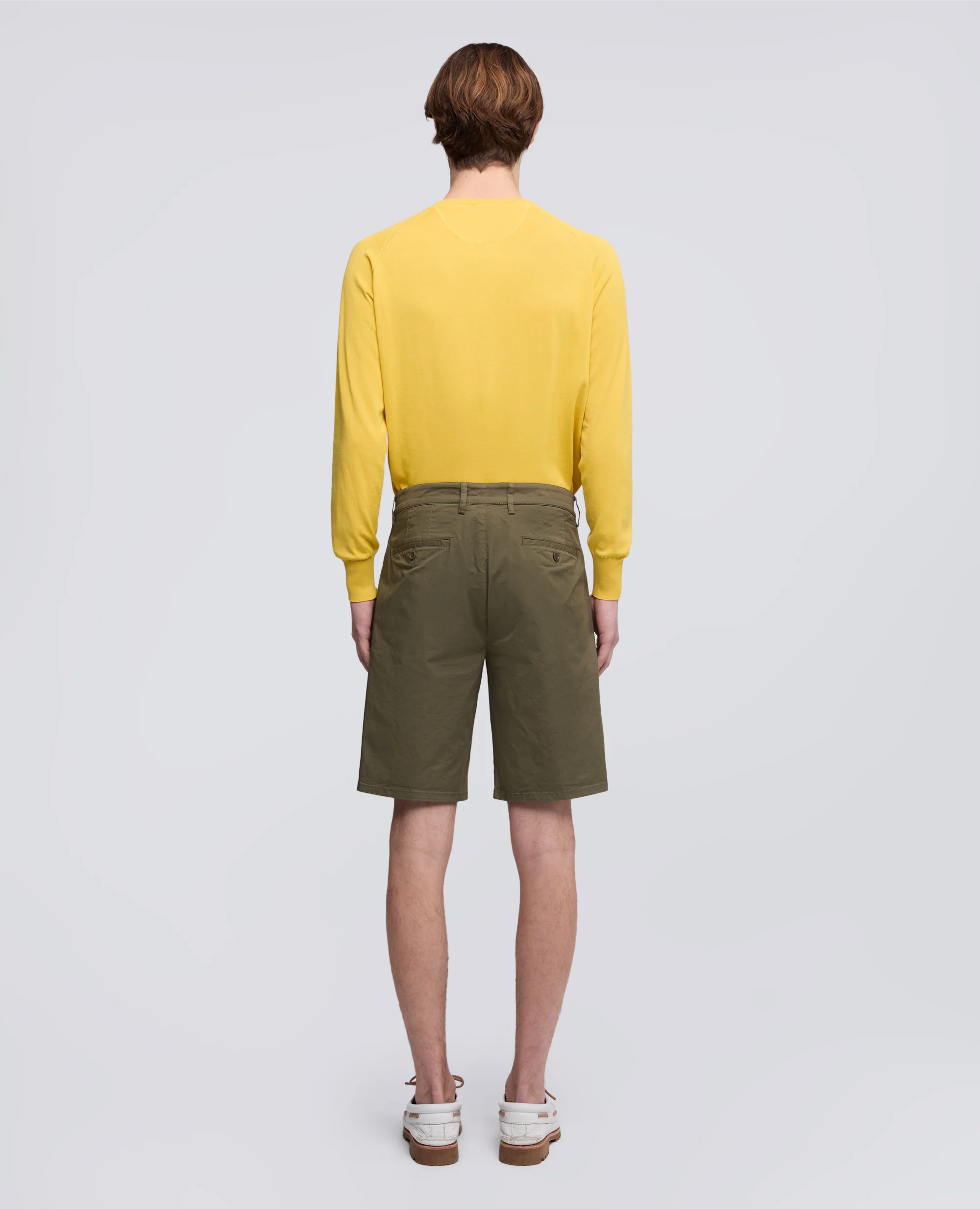 BERMUDA IN TWILL DI COTONE STRETCH - MILITARE - Image 3