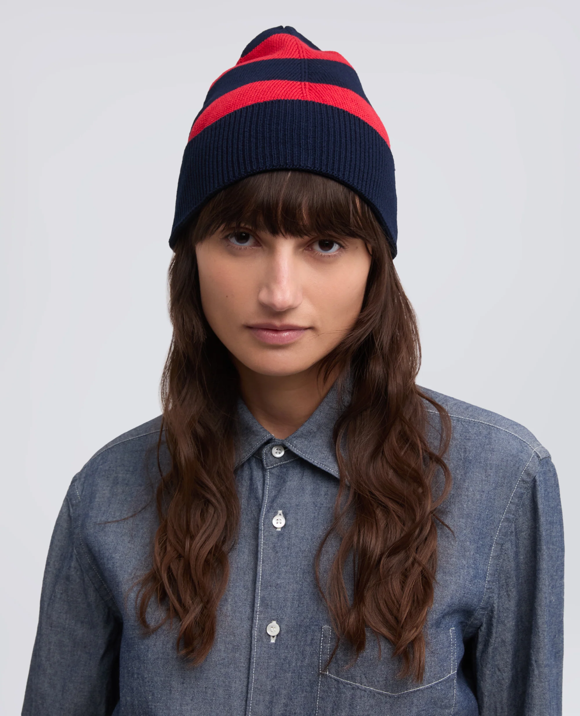 CAPPELLO IN COTONE GIAPPONESE DRY TOUCH - ROSSO/BLU - Image 4