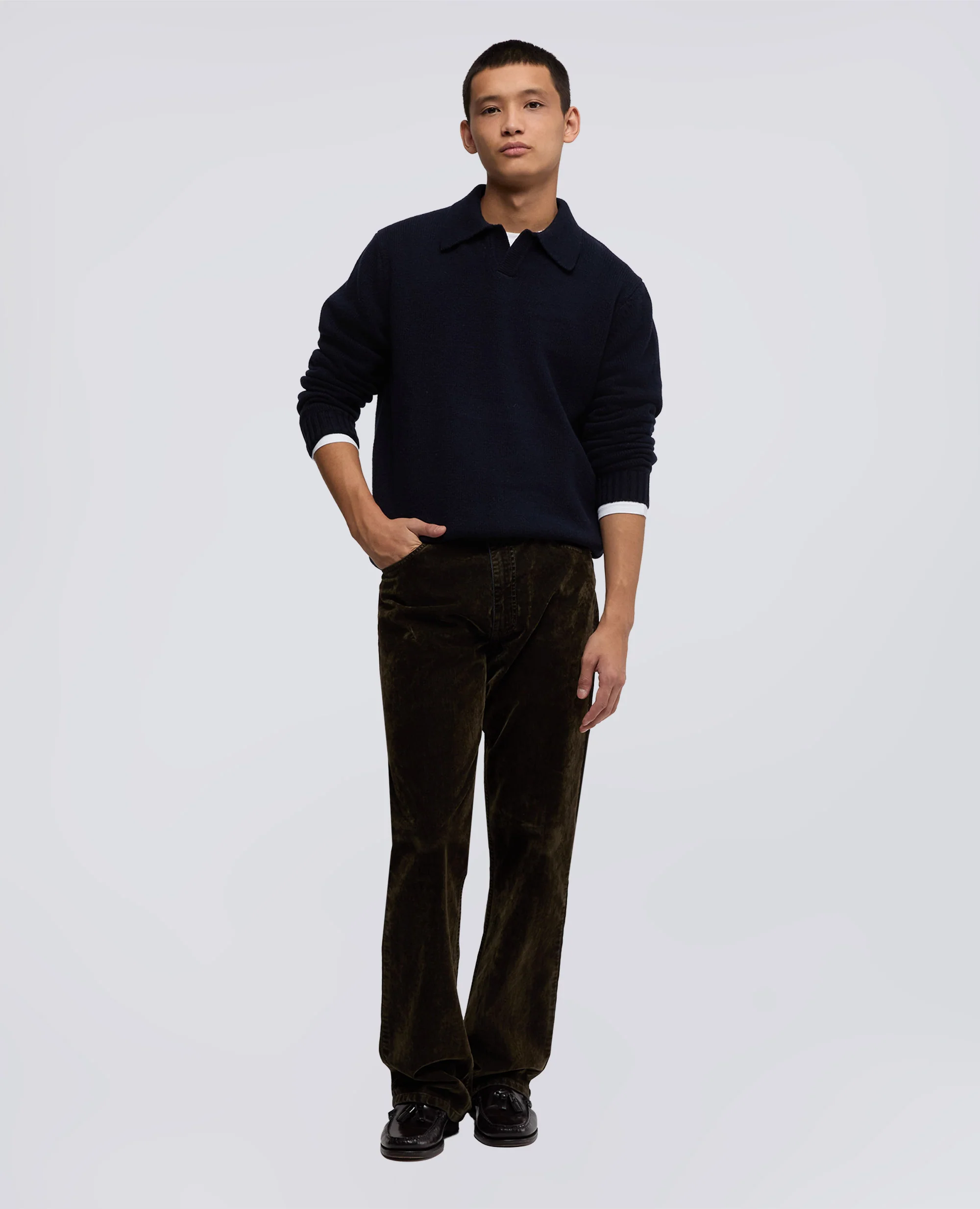 POLO IN MISTO LANA - NAVY - Image 2