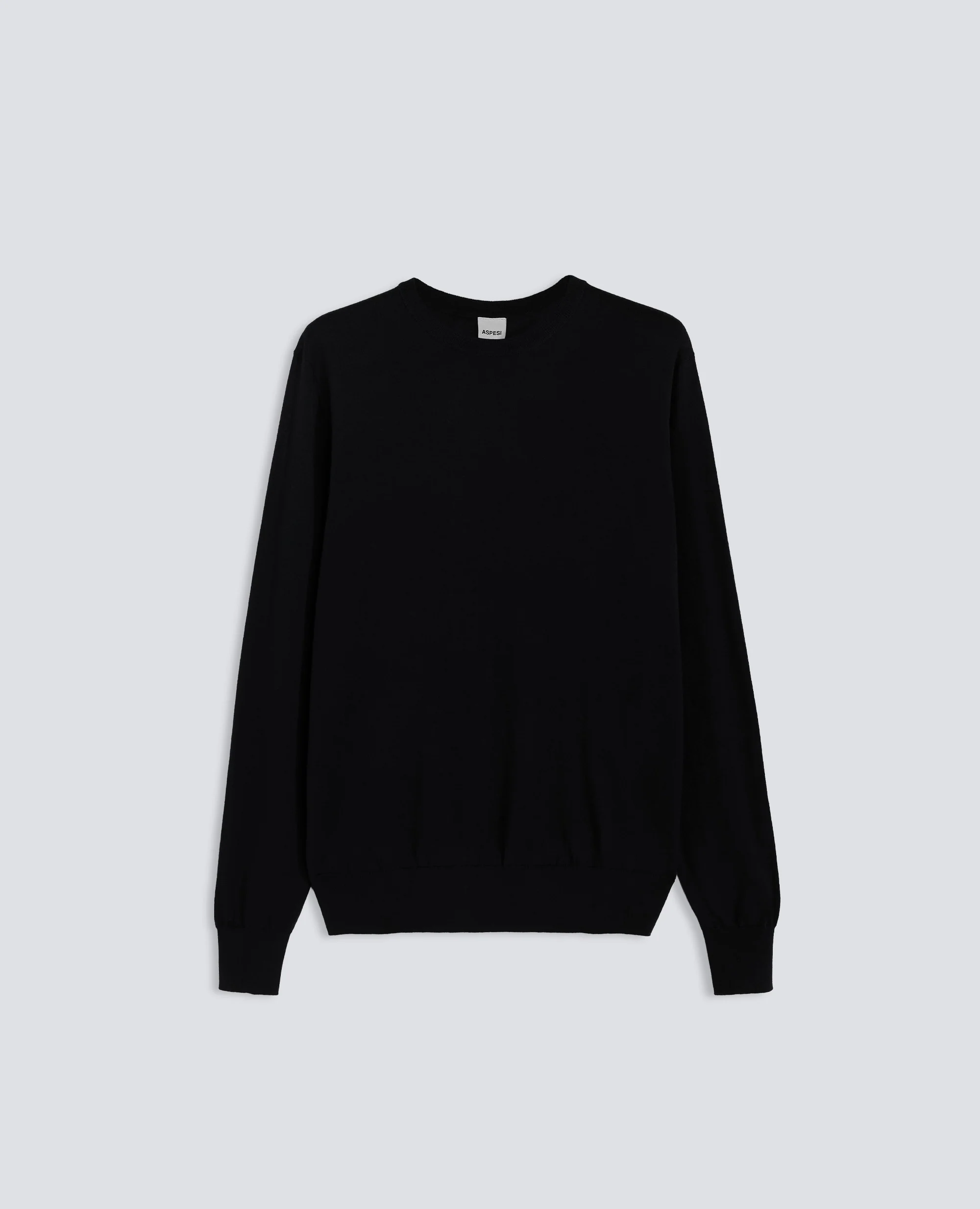 MAGLIA GIROCOLLO IN LANA RASATA - NERO