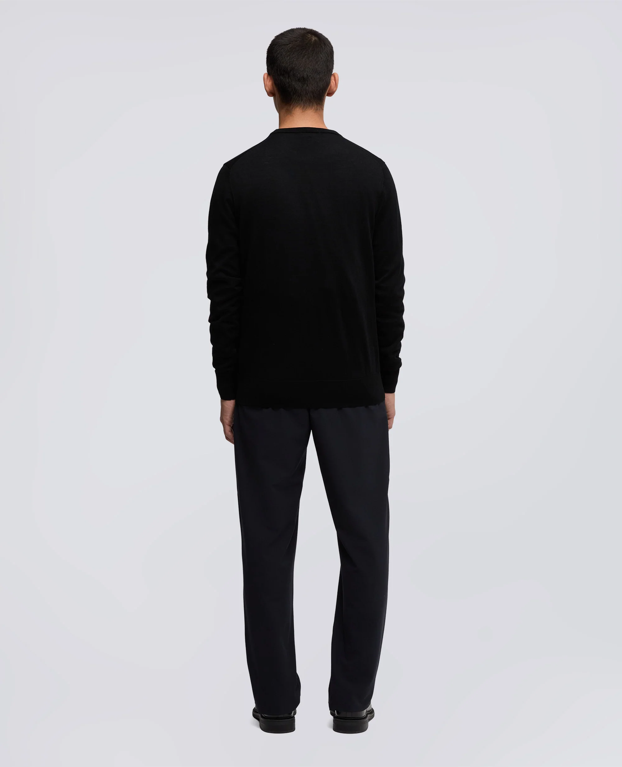 MAGLIA GIROCOLLO IN LANA RASATA - NERO - Image 3