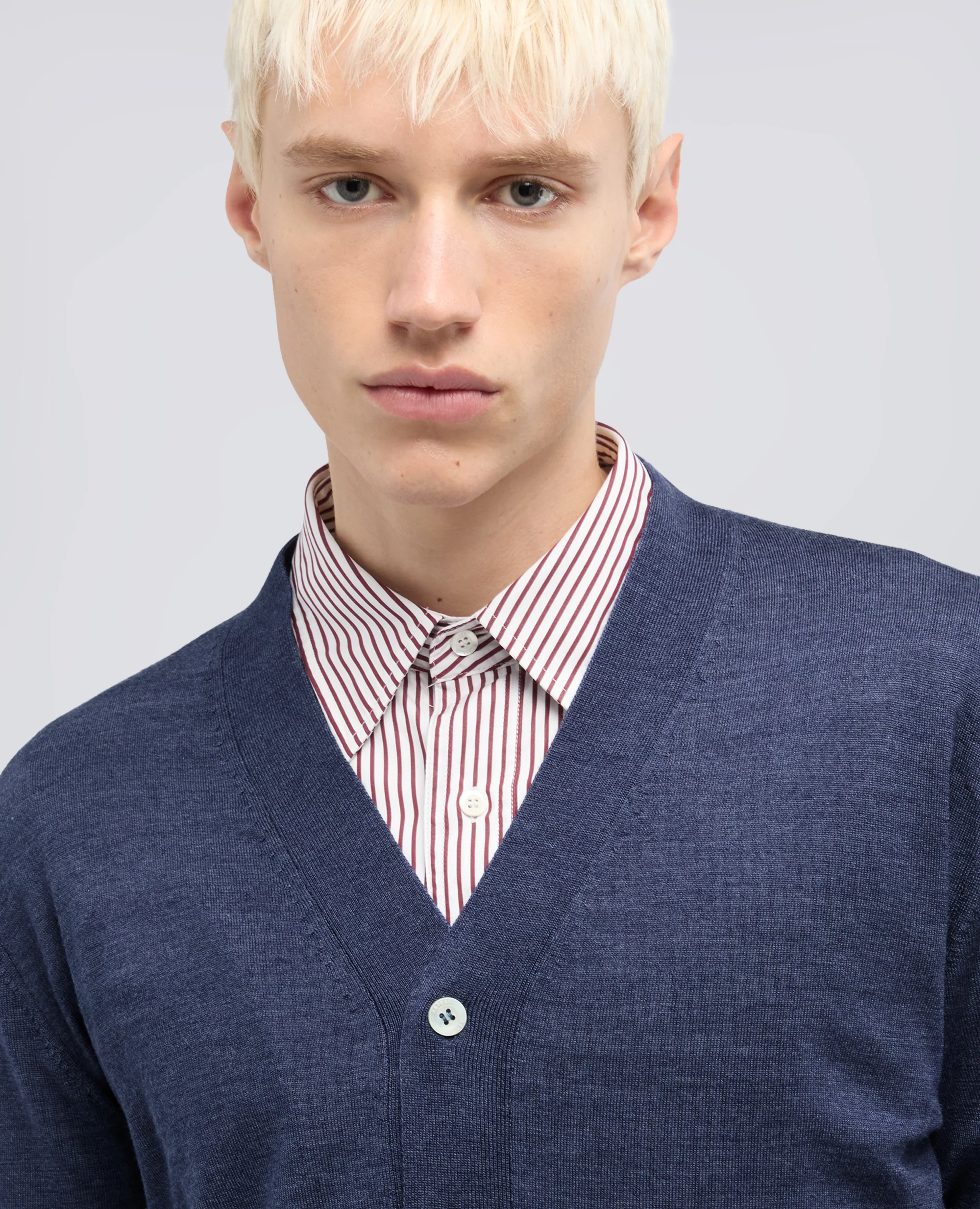 CARDIGAN IN LANA E SETA - AVIO - Image 4