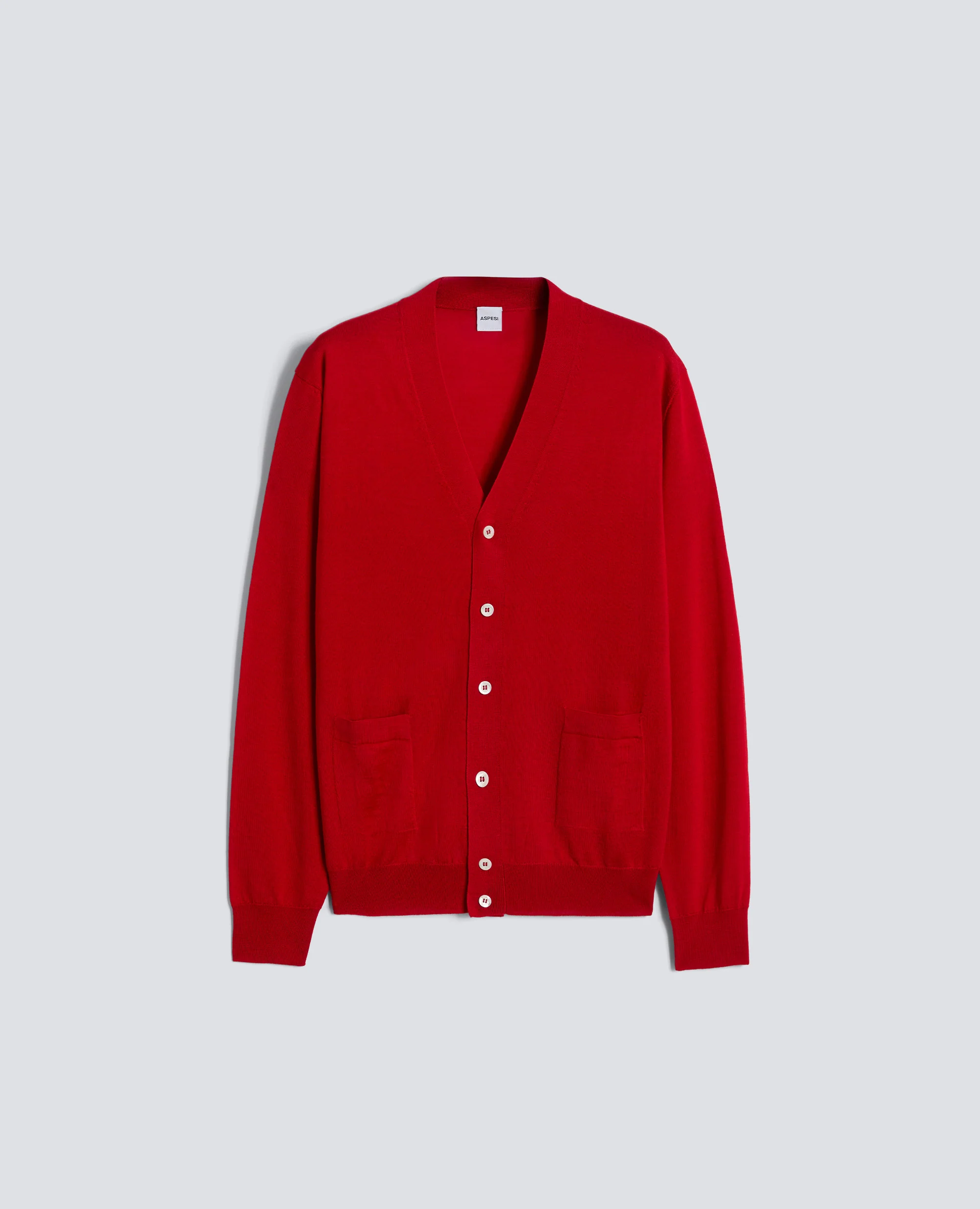 CARDIGAN IN LANA E SETA - ROSSO