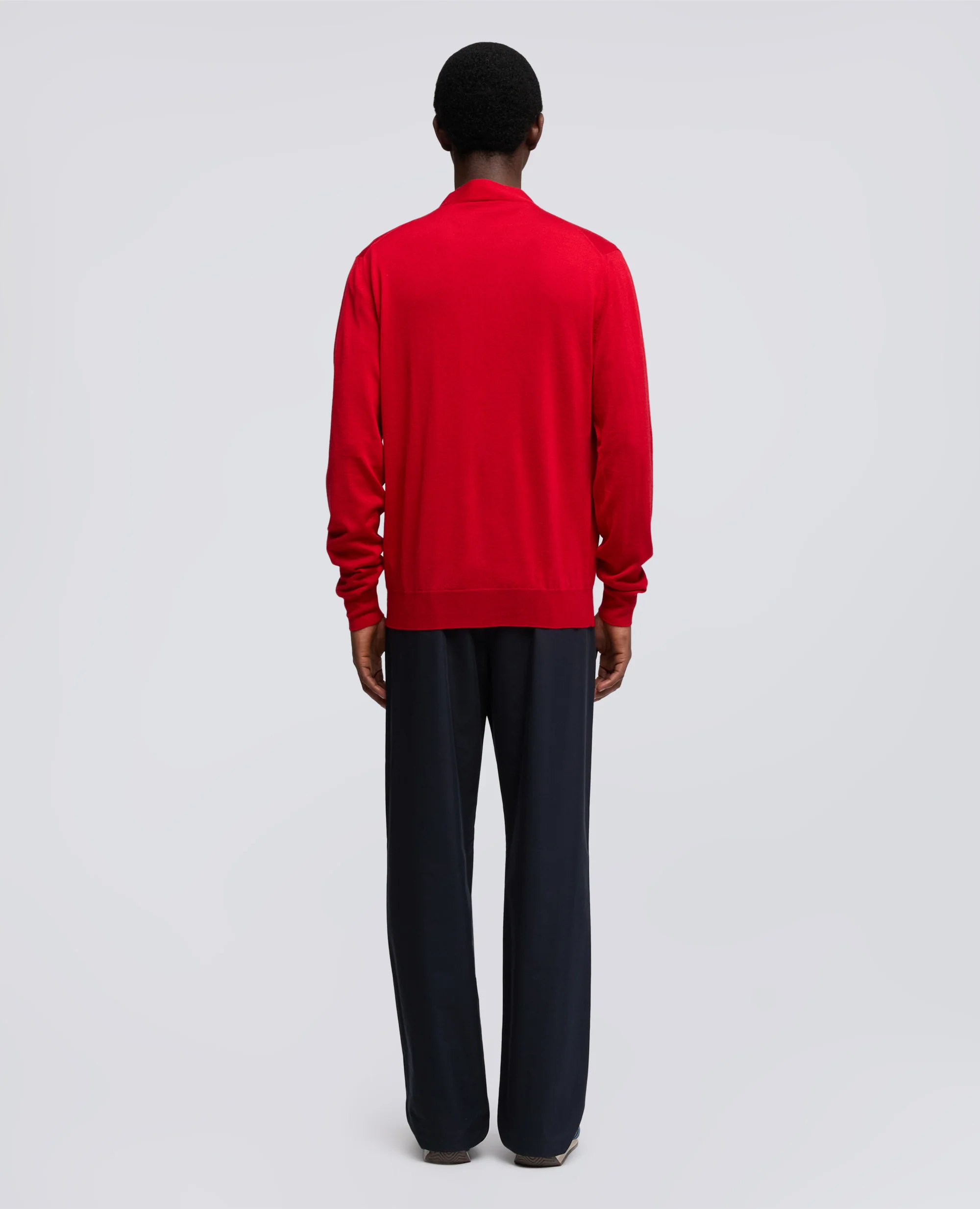 CARDIGAN IN LANA E SETA - ROSSO - Image 3