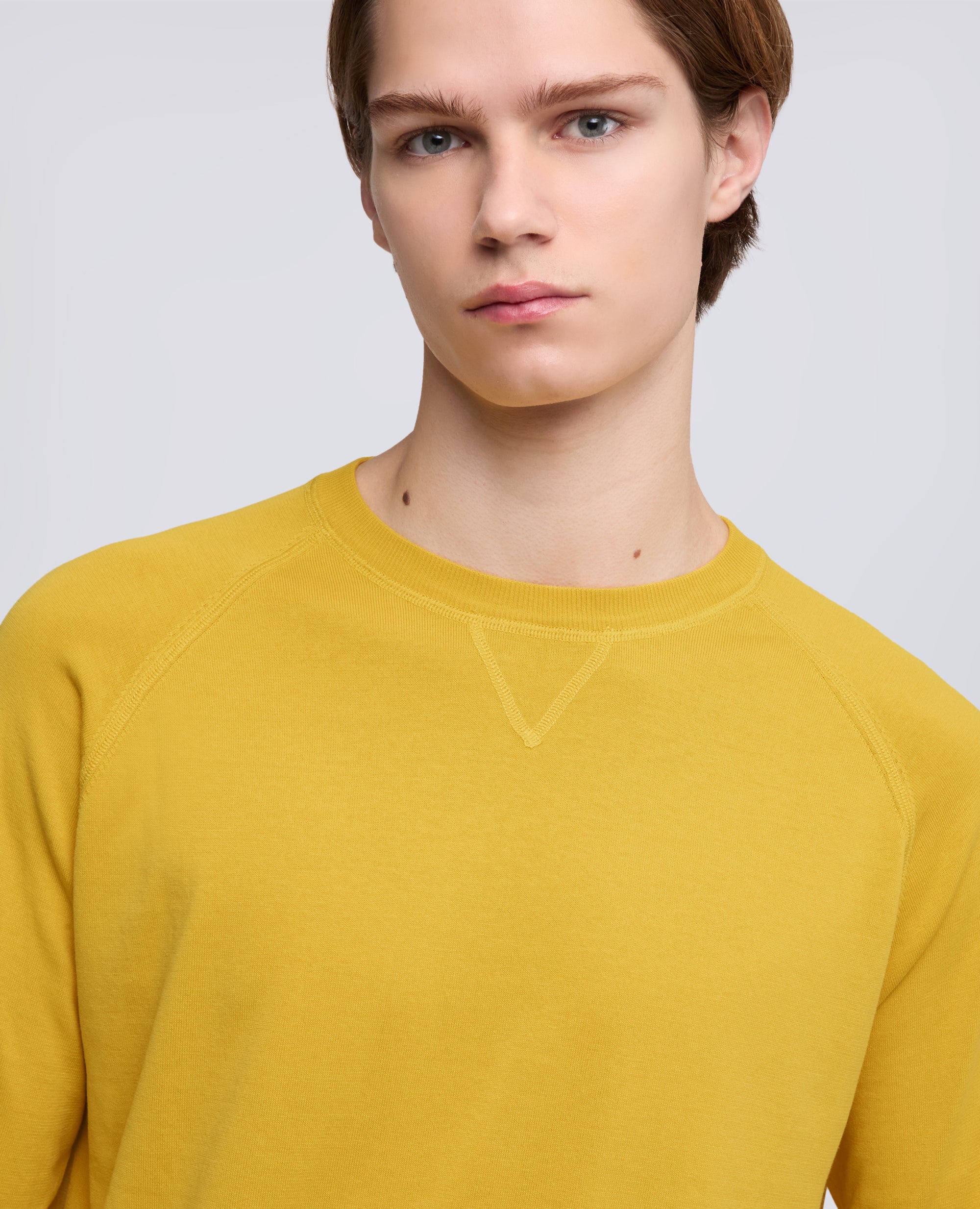 MAGLIA GIROCOLLO IN COTONE - GIALLO - Image 4