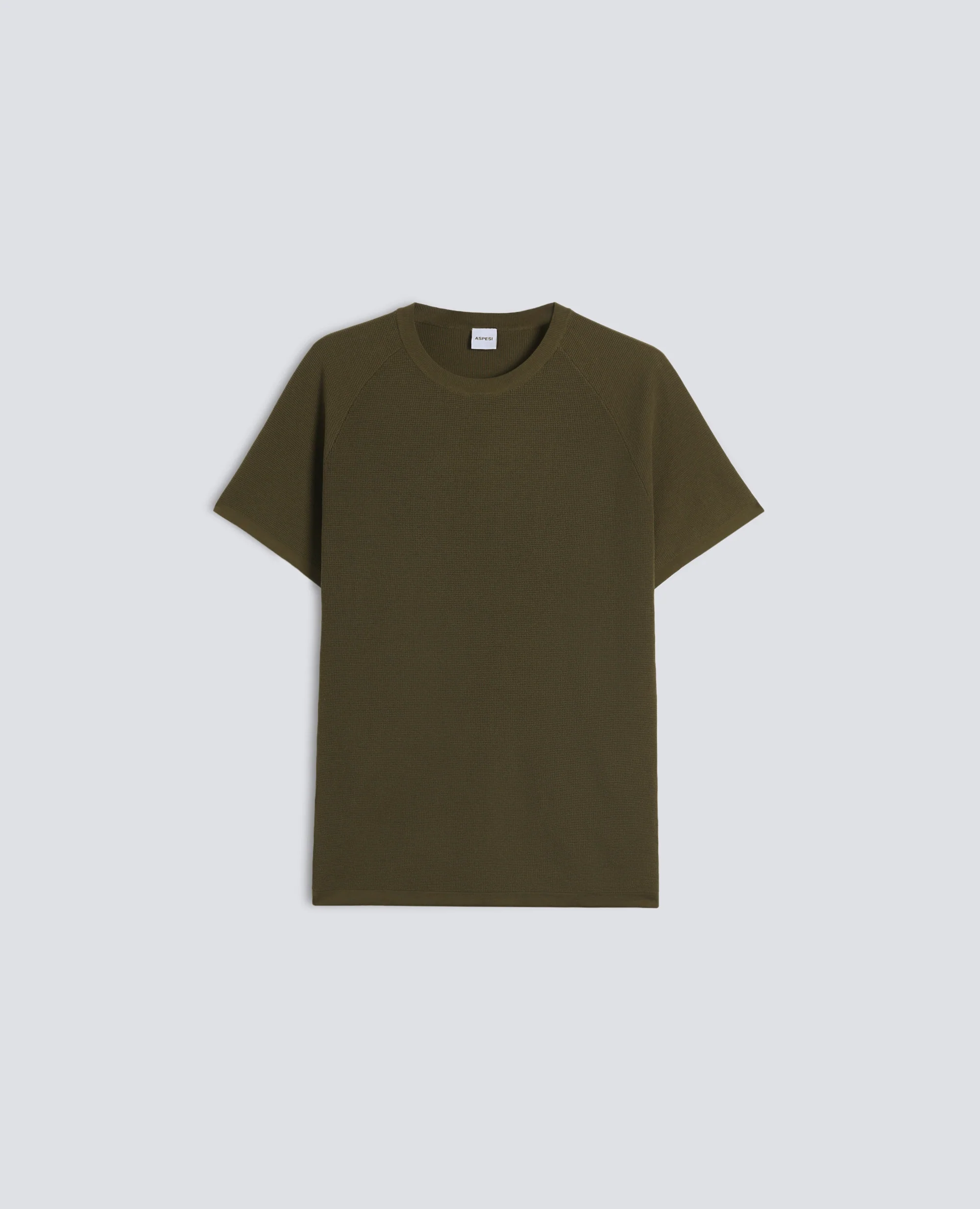 MAGLIA RAGLAN IN MICRO WAFFLE DI COTONE - MILITARE