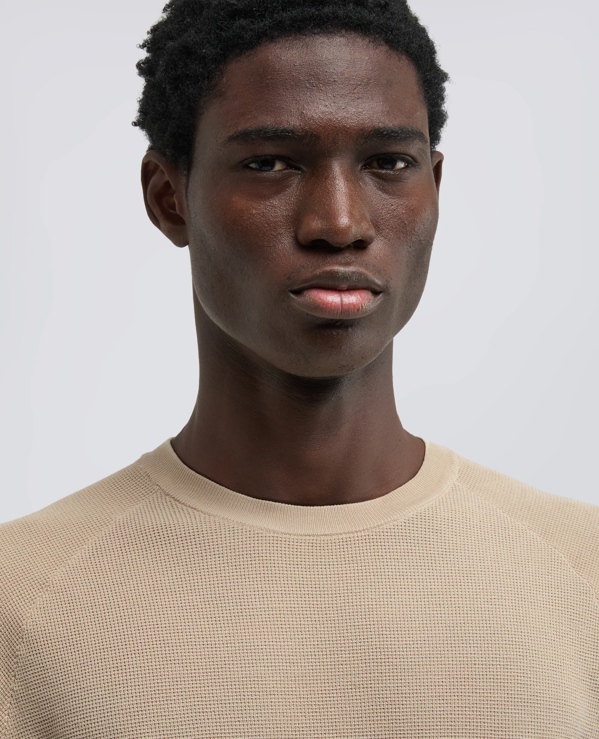 MAGLIA RAGLAN IN MICRO WAFFLE DI COTONE - SABBIA - Image 4
