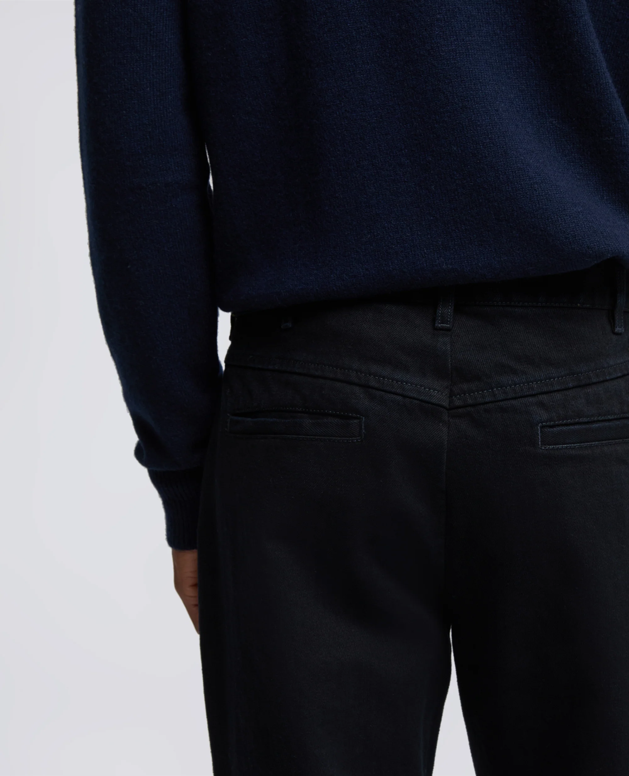 PANTALONE IN DENIM DI COTONE E POLIESTERE RICICLATO - DENIM SCURO - Image 4