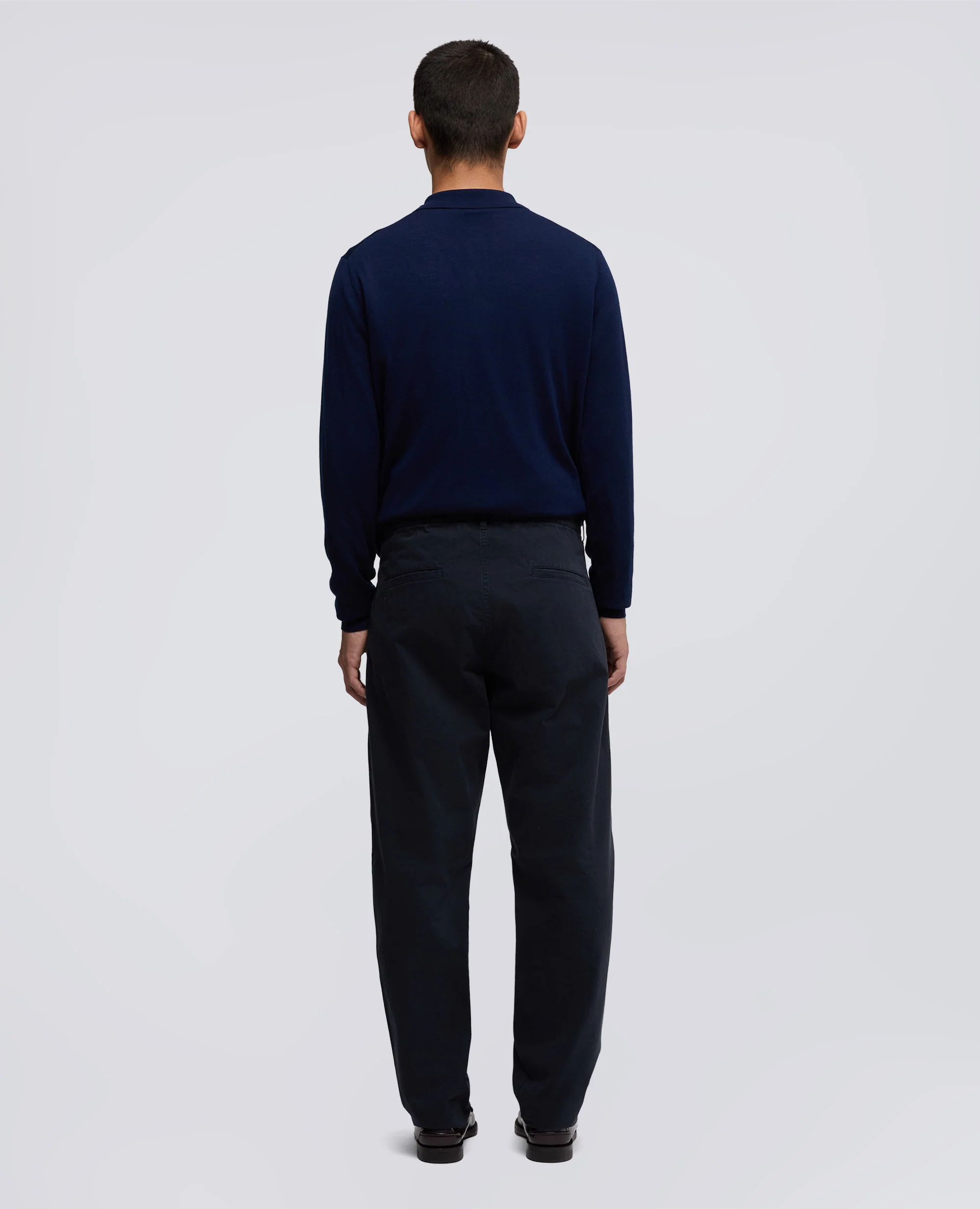 PANTALONE CHINO IN GABARDINA - NAVY - Image 3