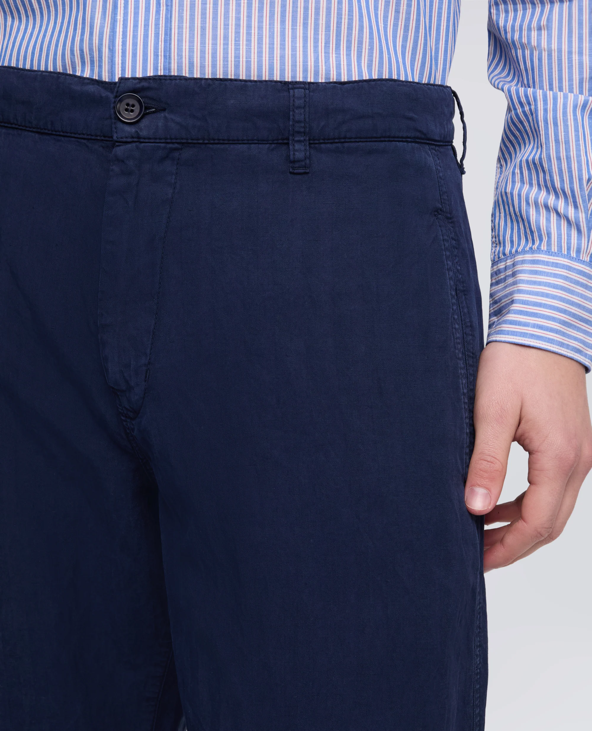 PANTALONE FUNZIONALE IN MISTO COTONE, LYOCELL E LINO - BLUETTE - Image 4