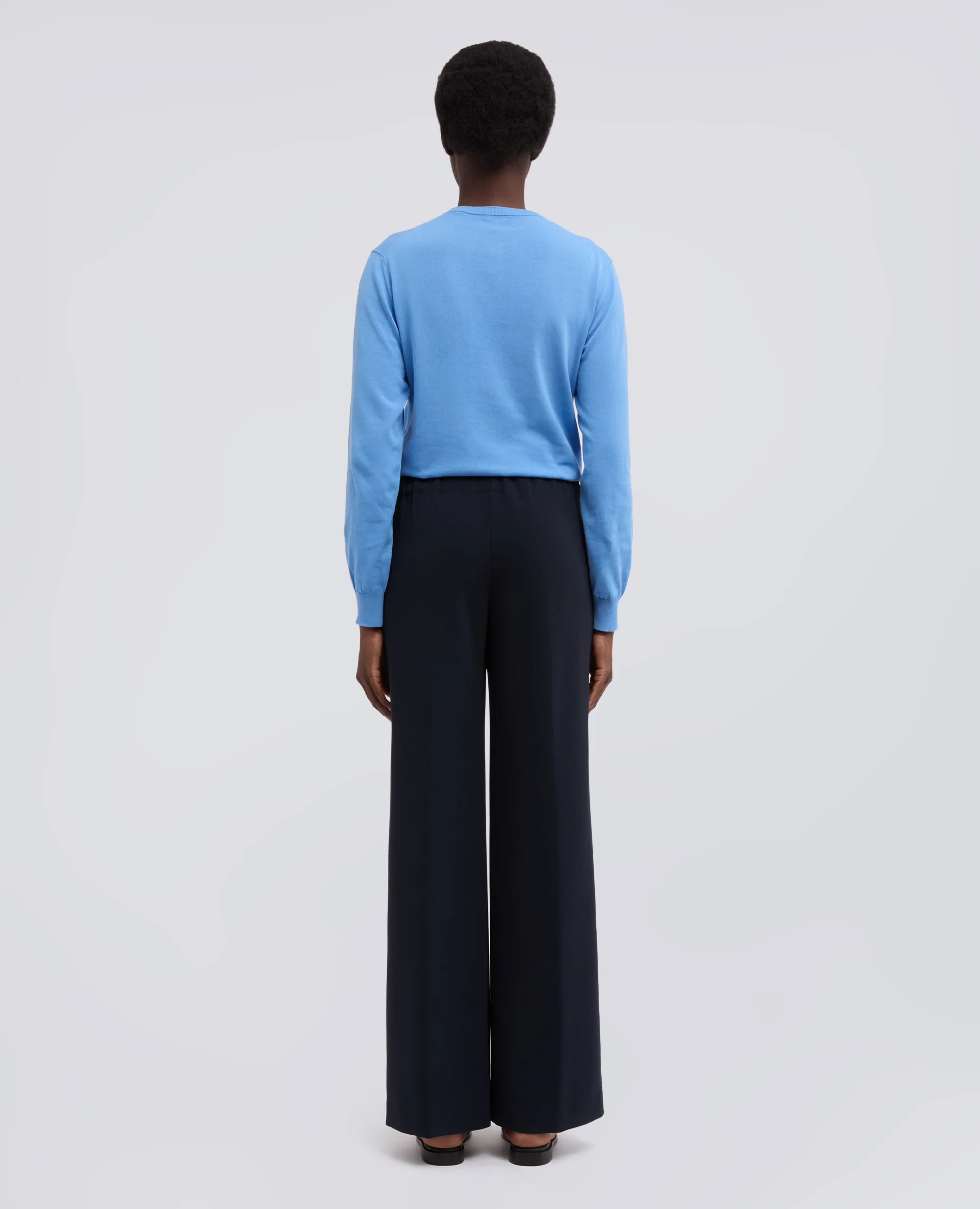 PANTALONE MOD.0112 IN TRIACETATO E POLIESTERE - NAVY - Image 3