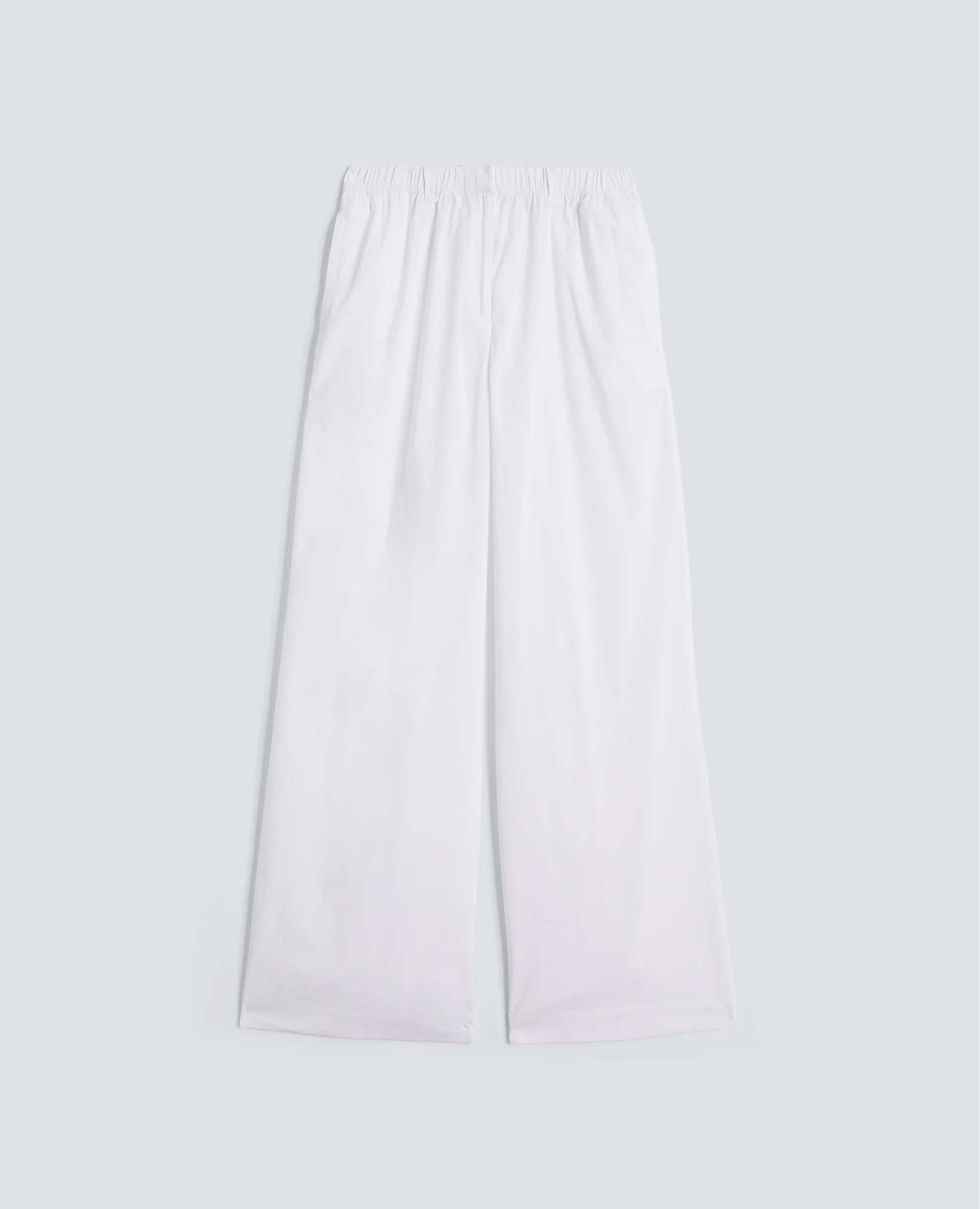 PANTALONE IN POPELINE DI COTONE  E NYLON STRETCH - BIANCO
