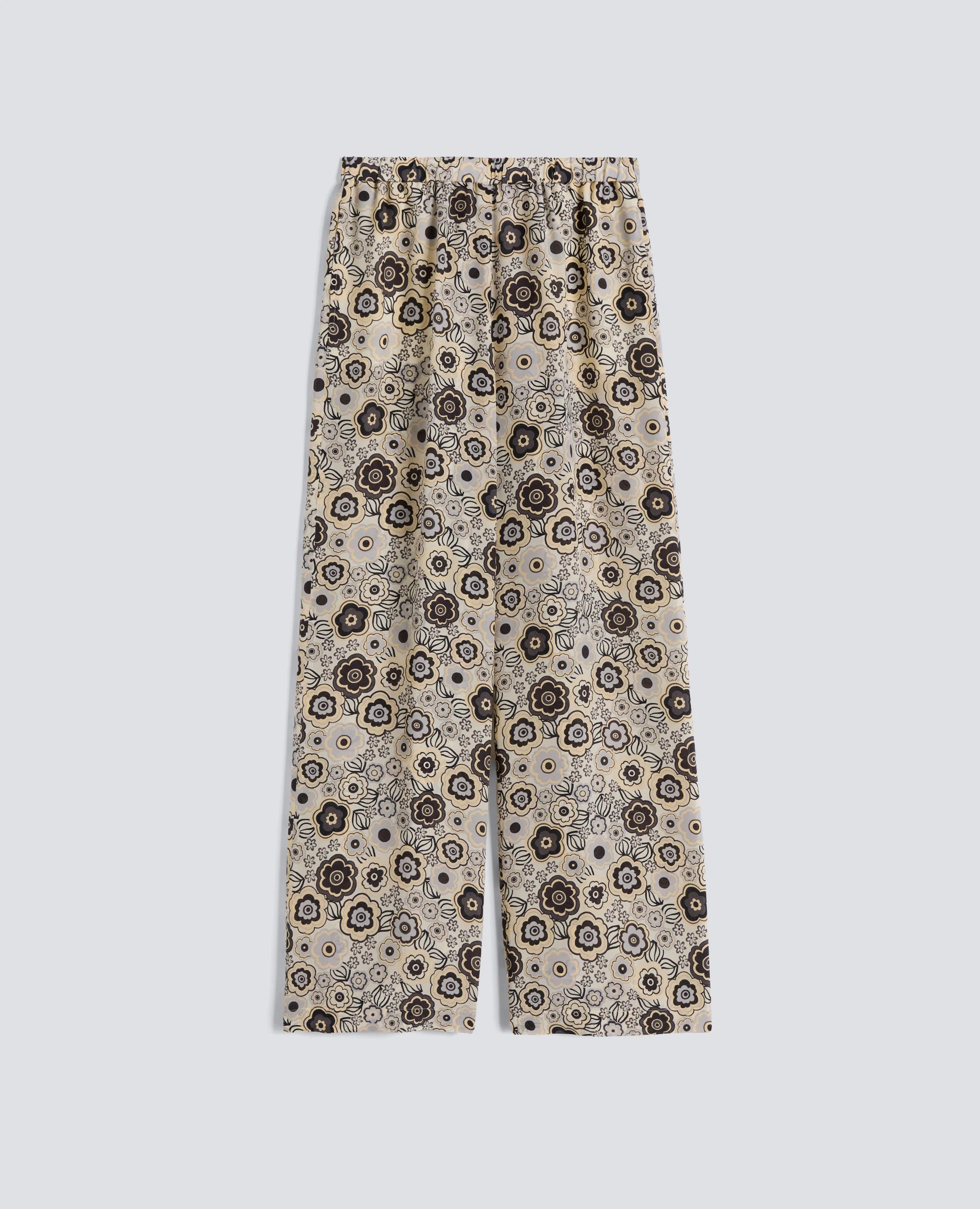 PANTALONE IN CREPE DE CHINE DI SETA - NATURALE