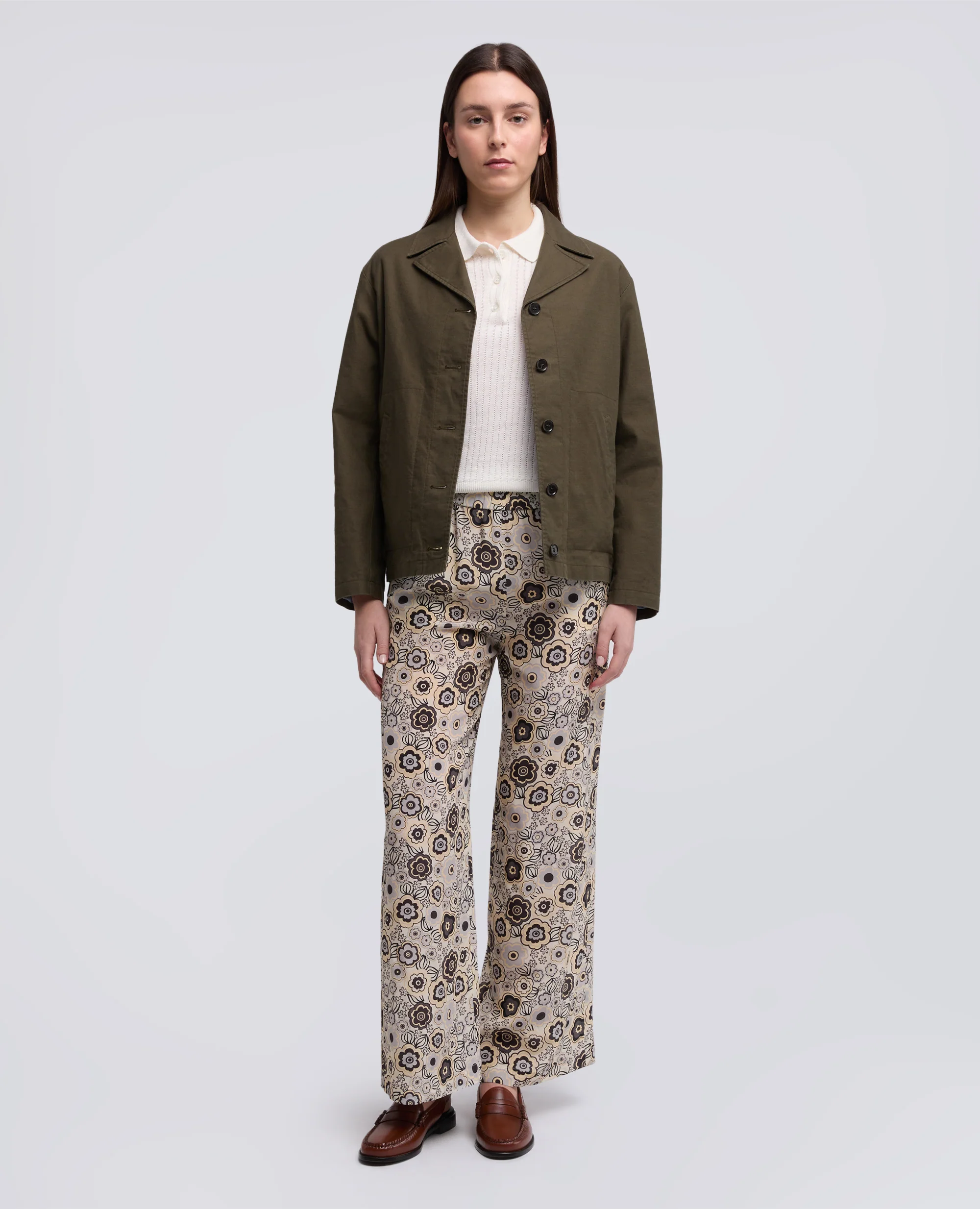 PANTALONE IN CREPE DE CHINE DI SETA - NATURALE - Image 2