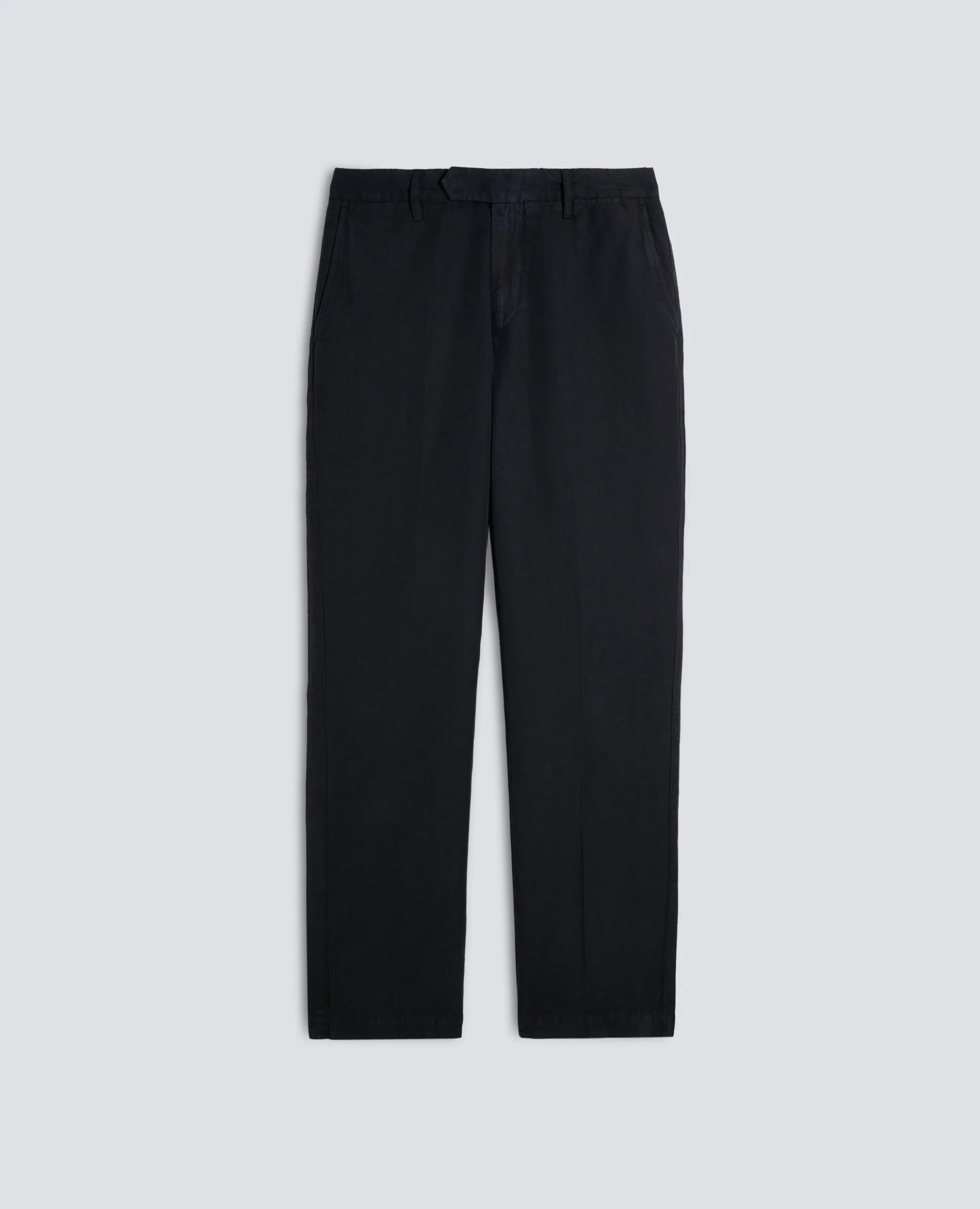 PANTALONE IN TELA FIAMMATA DI COTONE E LINO - NAVY