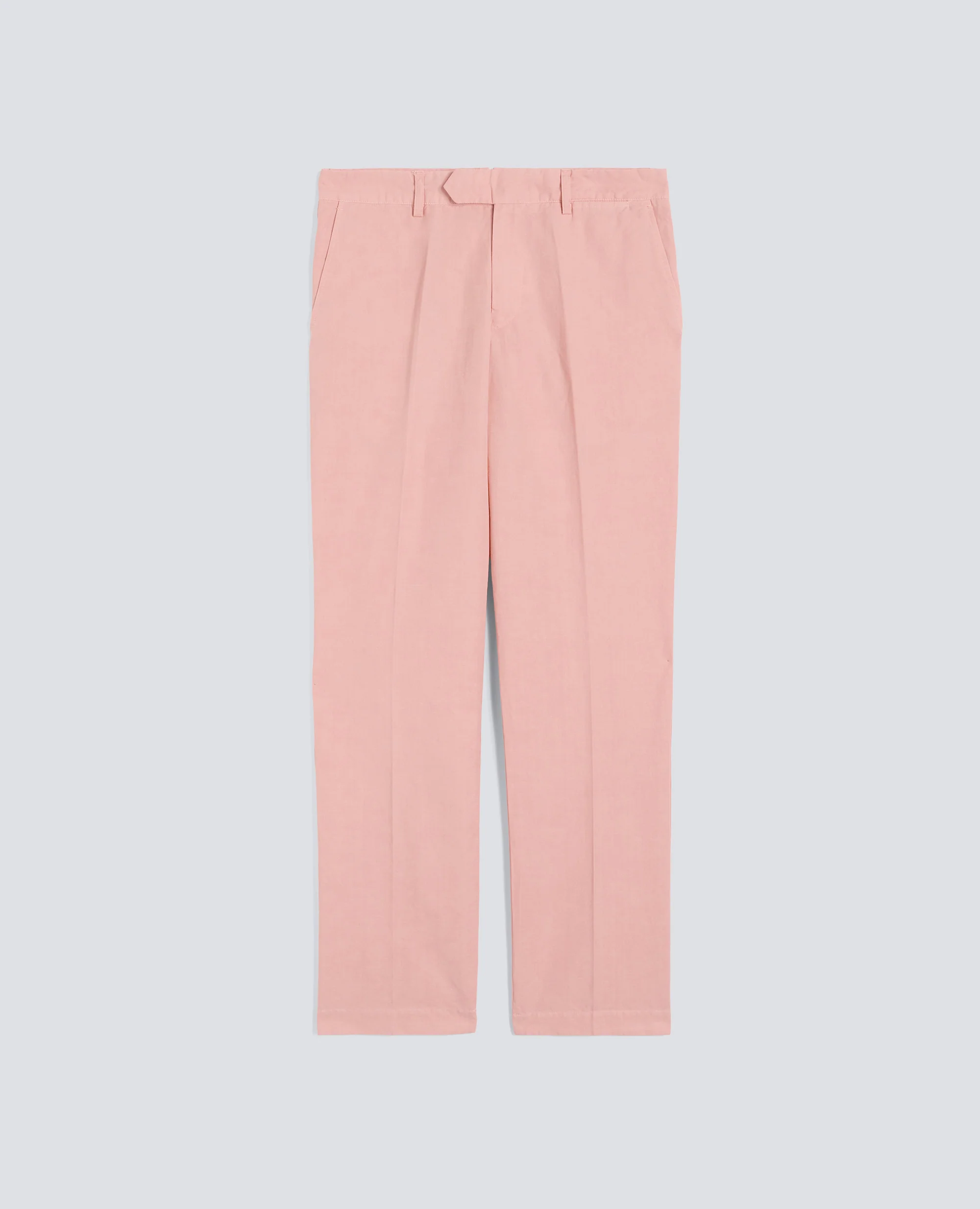 PANTALONE IN TELA FIAMMATA DI COTONE E LINO - ROSA