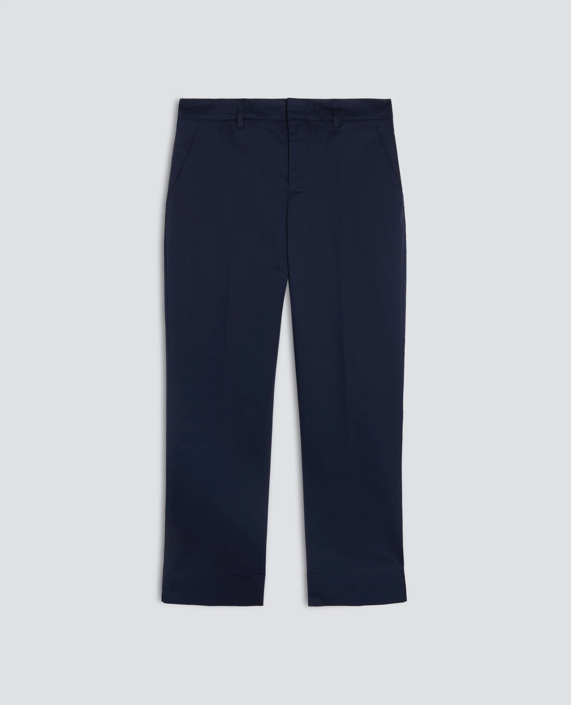 PANTALONE CAPRI IN TWILL DI COTONE STRETCH - NAVY
