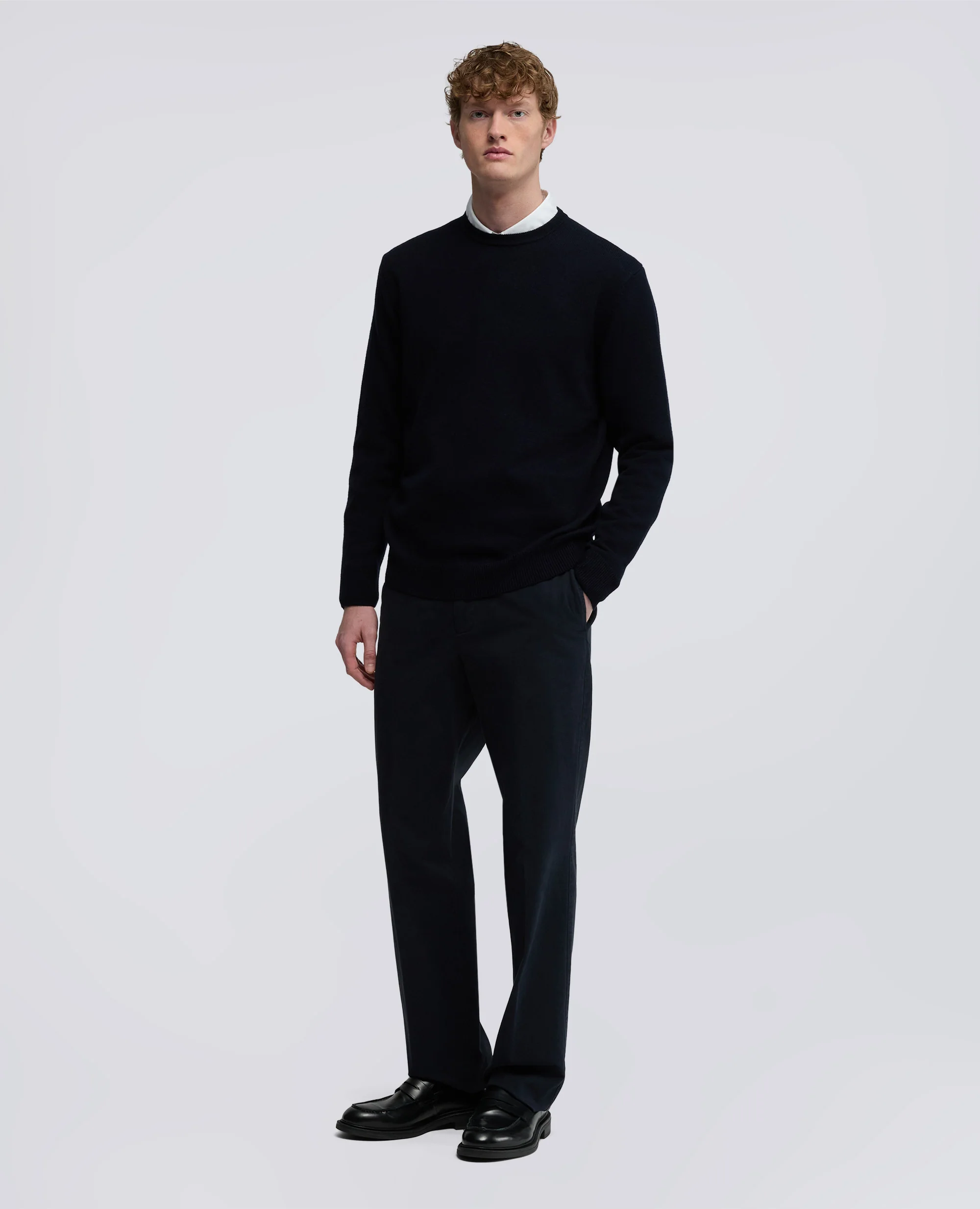 PANTALONE NEW HERMAN IN GABARDINA DI COTONE - NAVY - Image 2