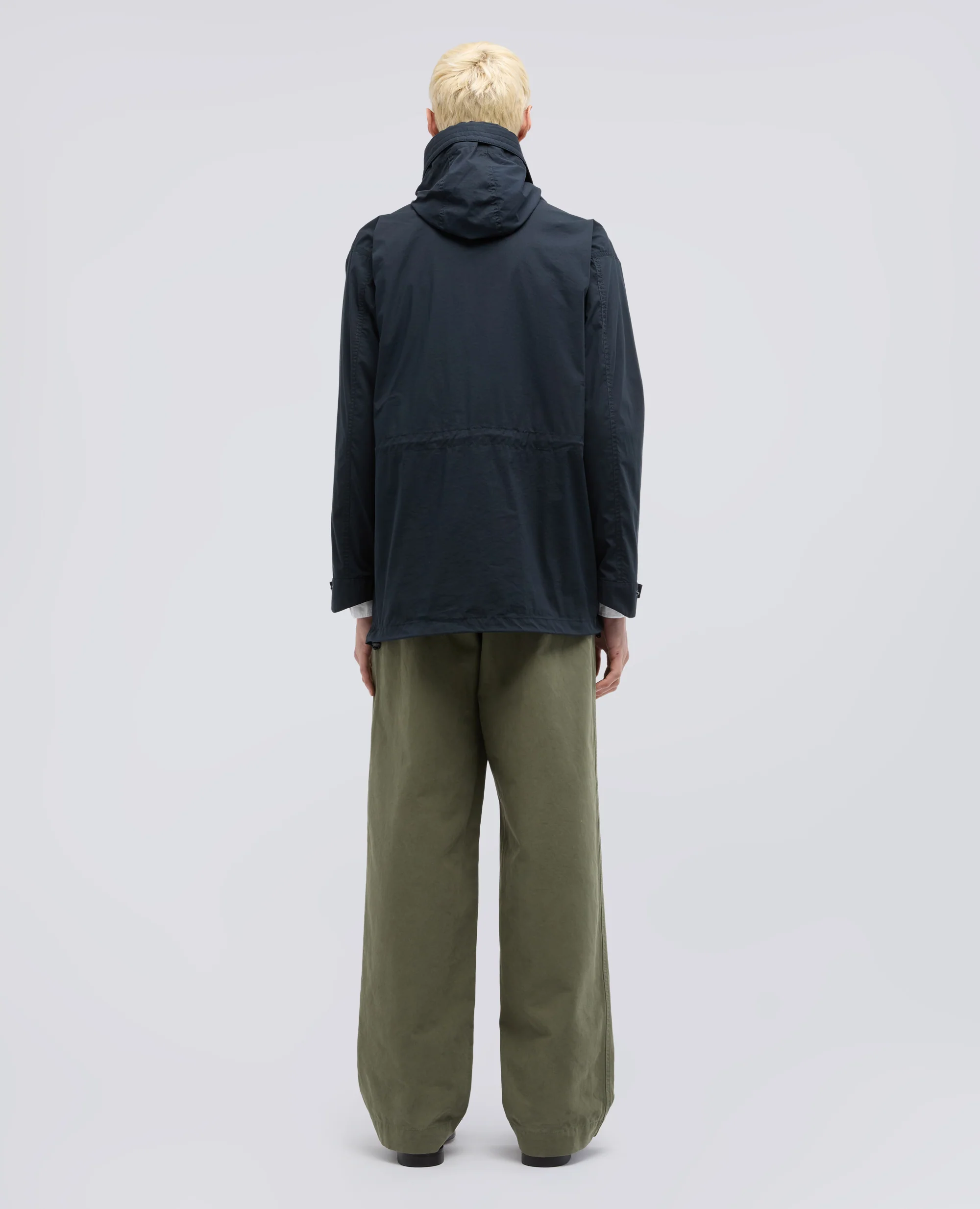 PARKA IN POPELINE DI COTONE E NYLON STRETCH - NAVY - Image 3