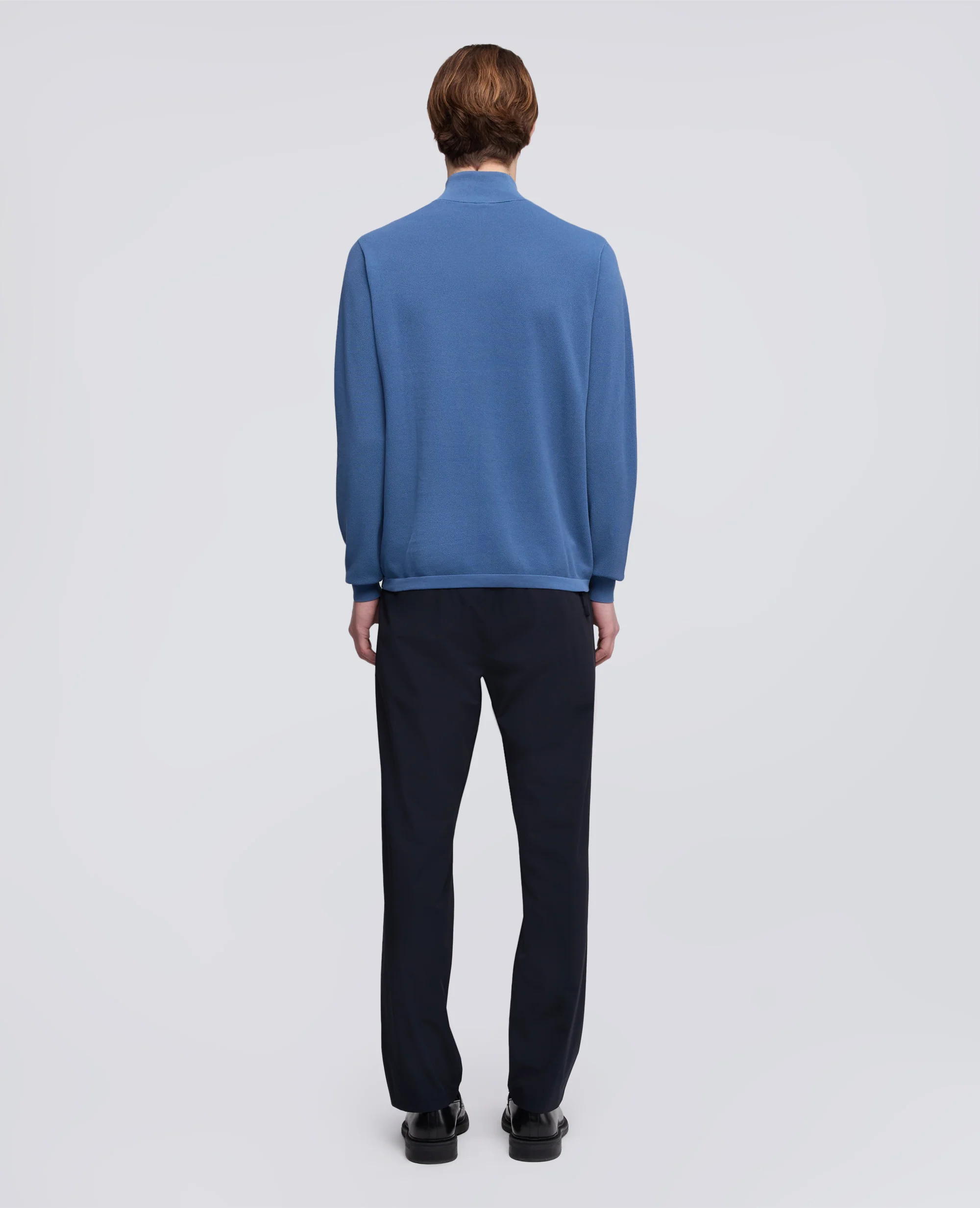 MAGLIA CON ZIP IN COTONE PUNTO PIQUET TINTO CAPO - AVIO - Image 3