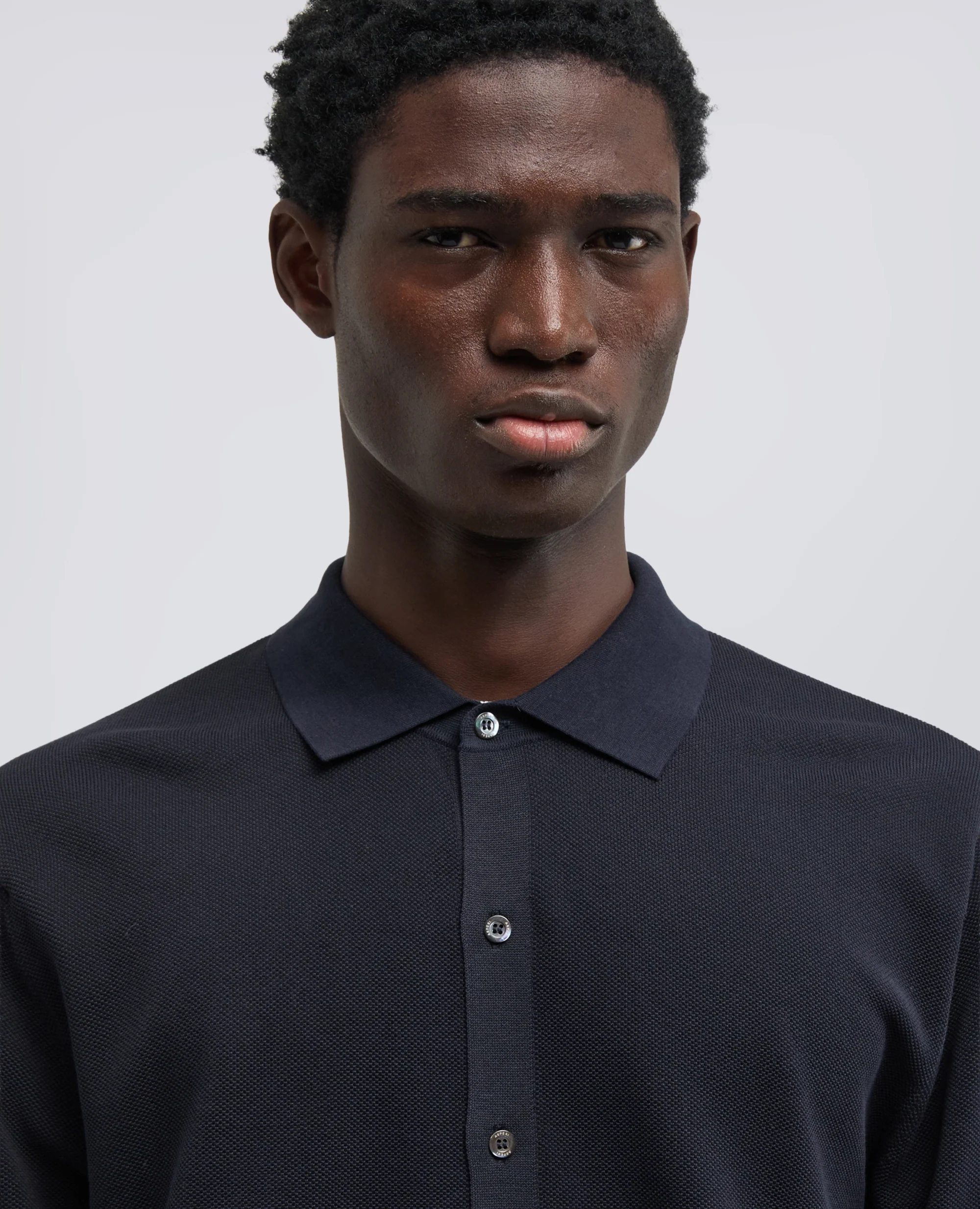 POLO DI MAGLIA IN COTONE TINTO CAPO - NAVY - Image 4
