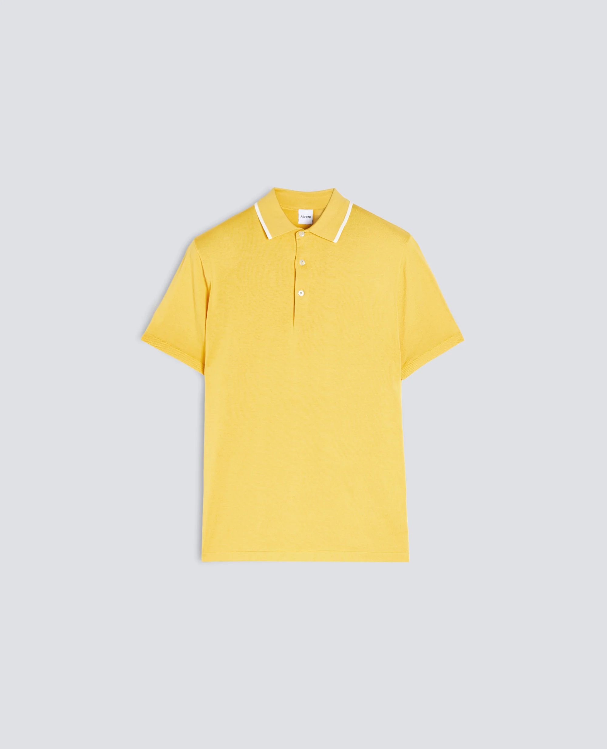 POLO IN COTONE CON BOTTONI IN MADREPERLA - GIALLO