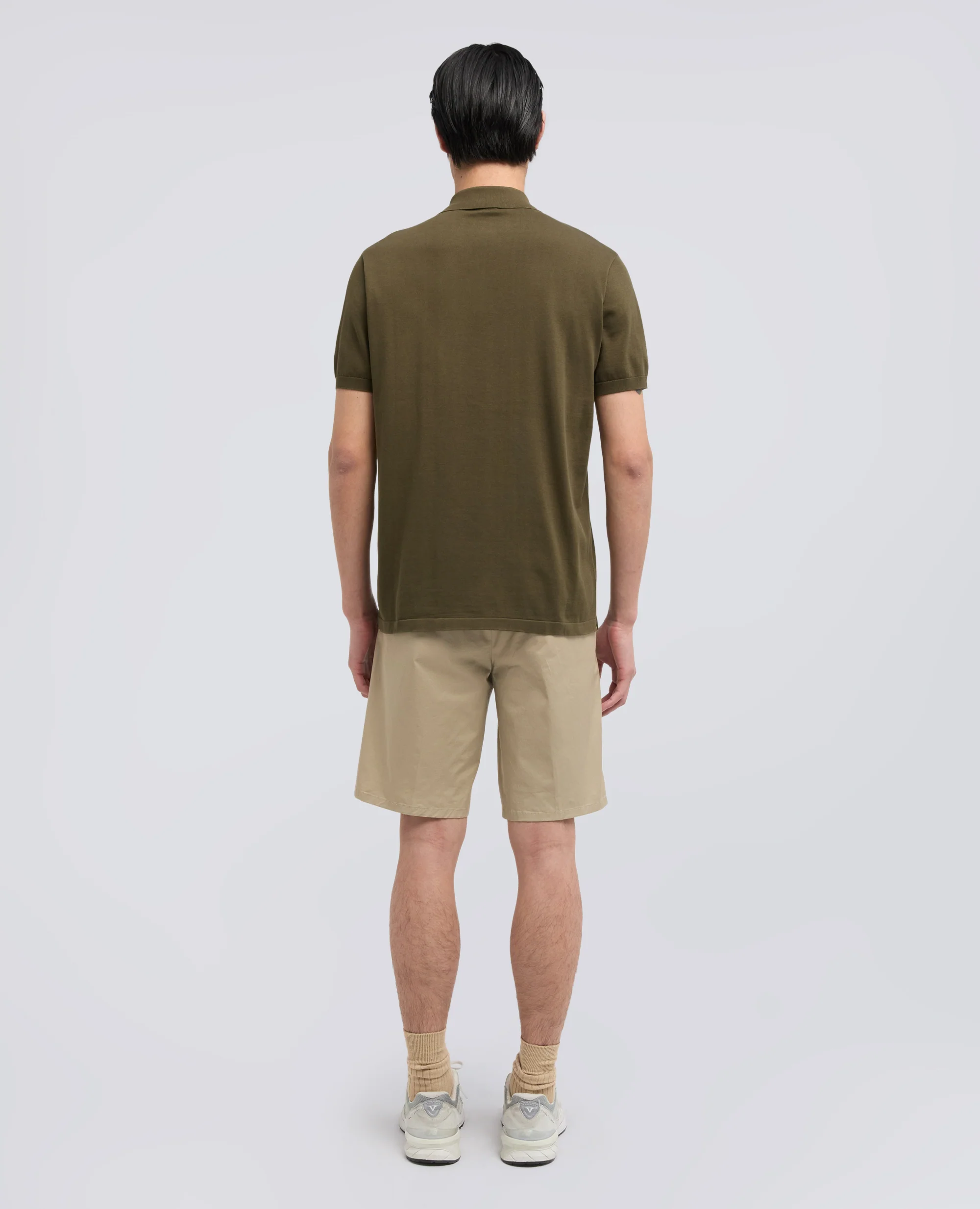 POLO IN COTONE CON BOTTONI IN MADREPERLA - MILITARE - Image 3