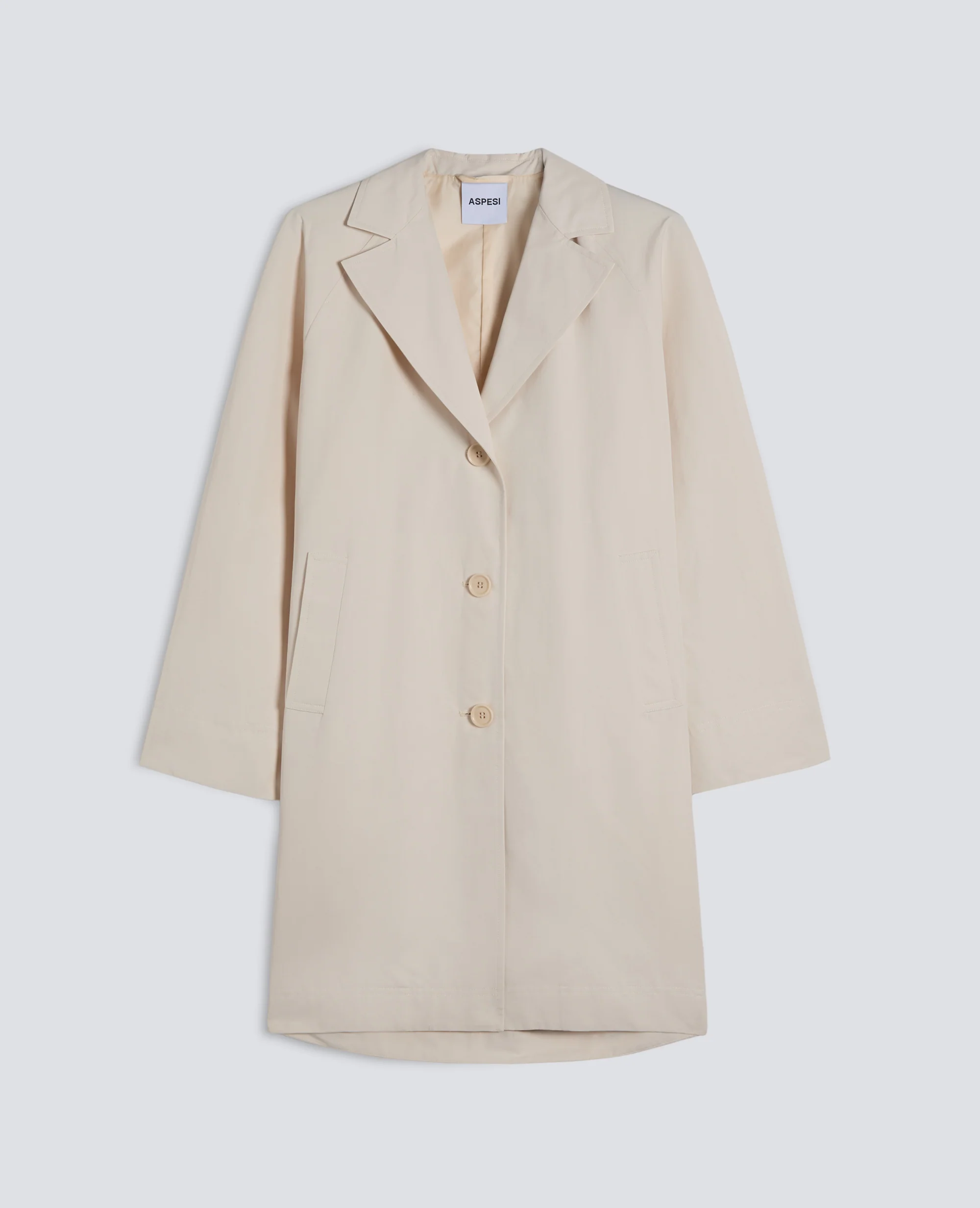 CAPPOTTO FODERATO IN TELA DI COTONE E POLIESTERE - GHIACCIO