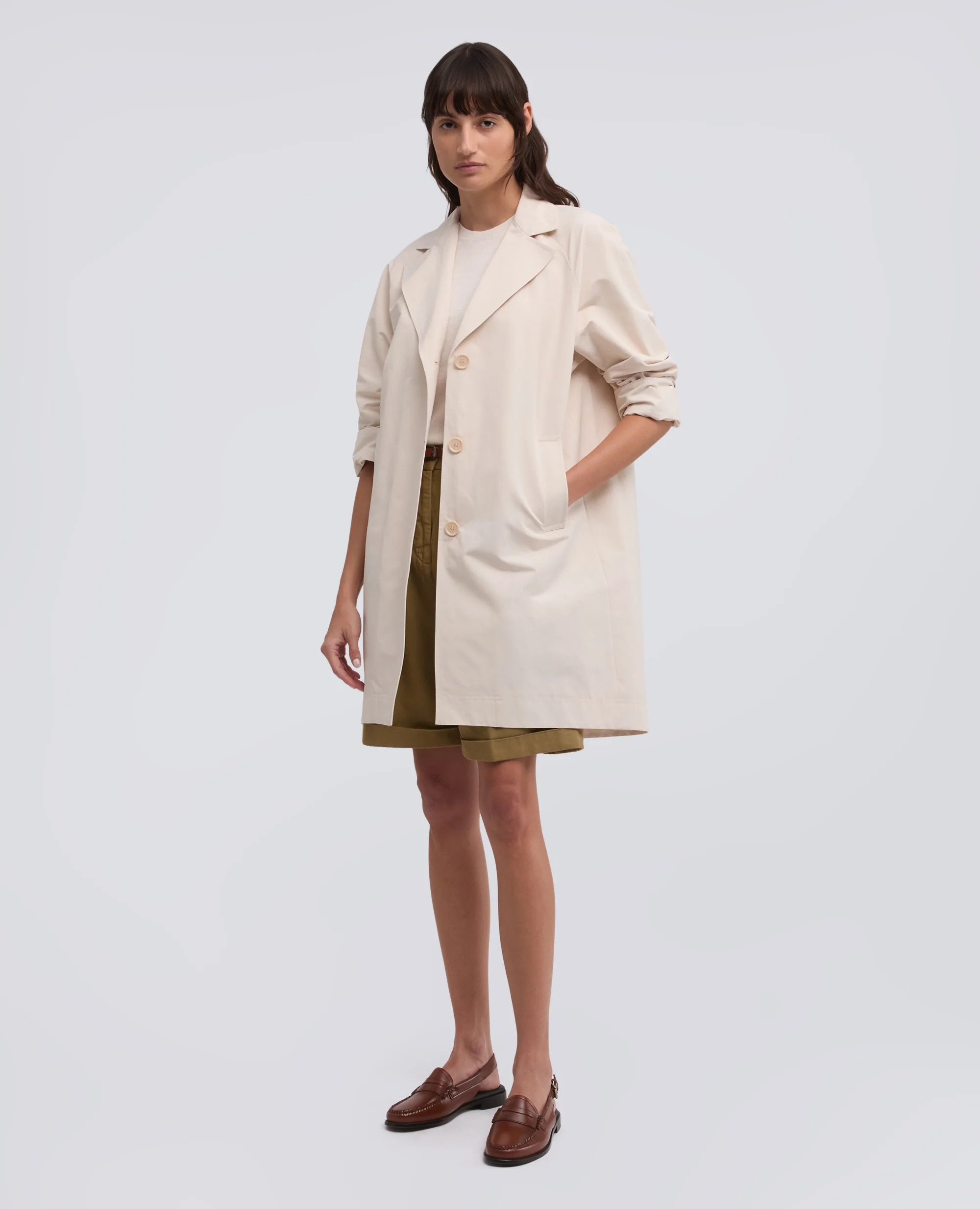 CAPPOTTO FODERATO IN TELA DI COTONE E POLIESTERE - GHIACCIO - Image 2