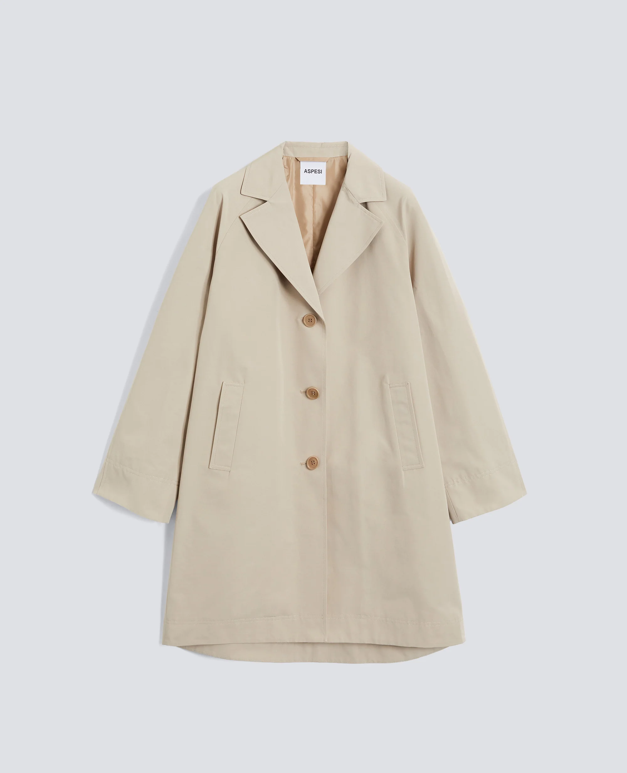 CAPPOTTO FODERATO IN TELA DI COTONE E POLIESTERE - SABBIA