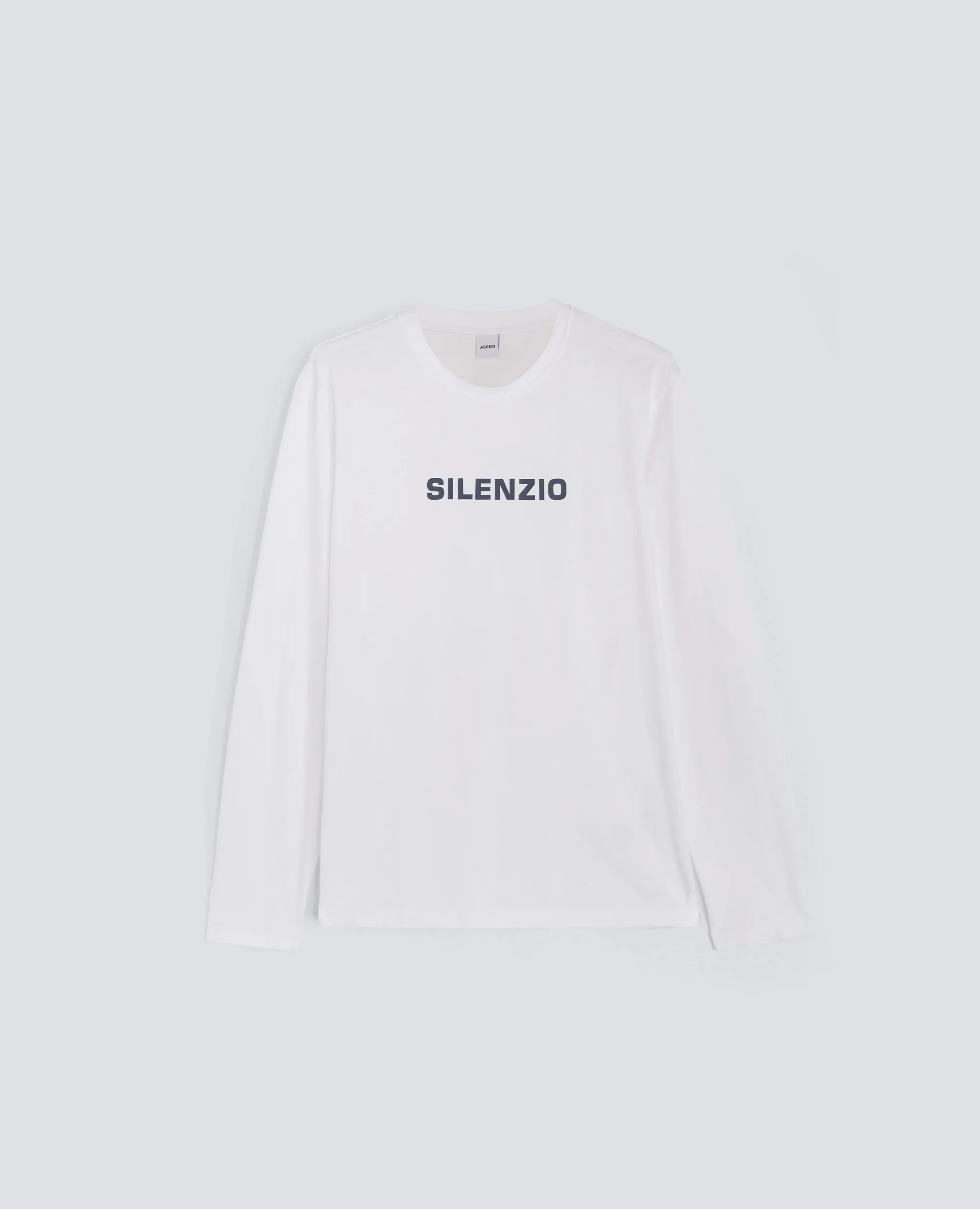 T-SHIRT A MANICHE LUNGHE SILENZIO - BIANCO