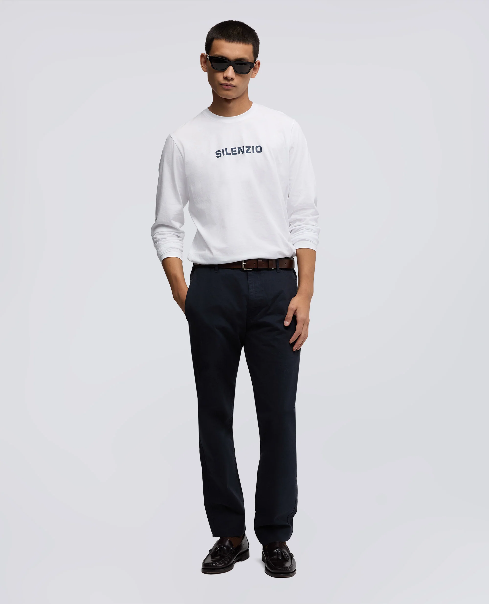 T-SHIRT A MANICHE LUNGHE SILENZIO - BIANCO - Image 2