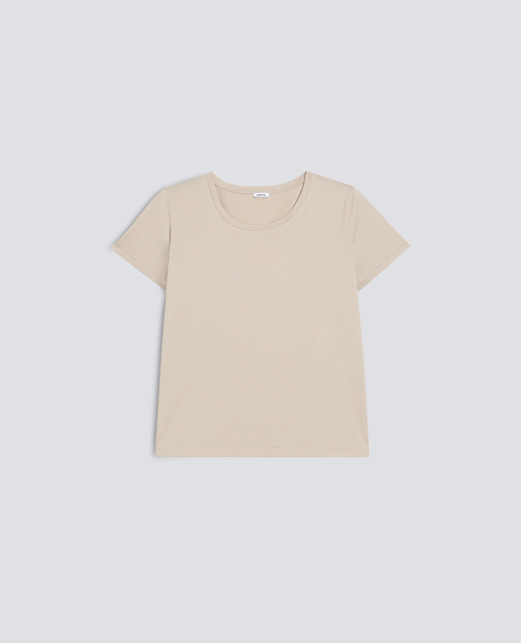 T-SHIRT IN JERSEY DI COTONE - SABBIA