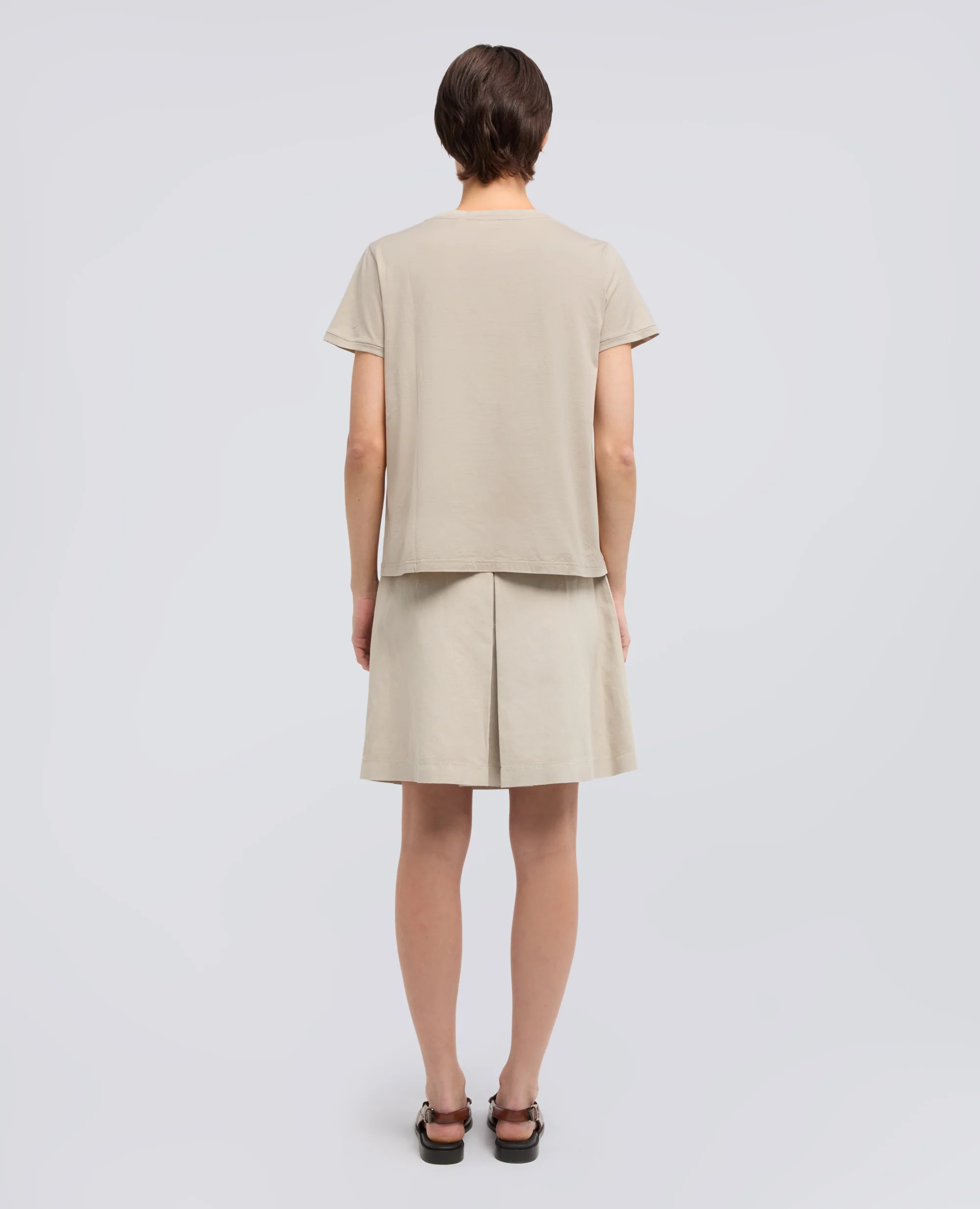 T-SHIRT IN JERSEY DI COTONE - SABBIA - Image 3
