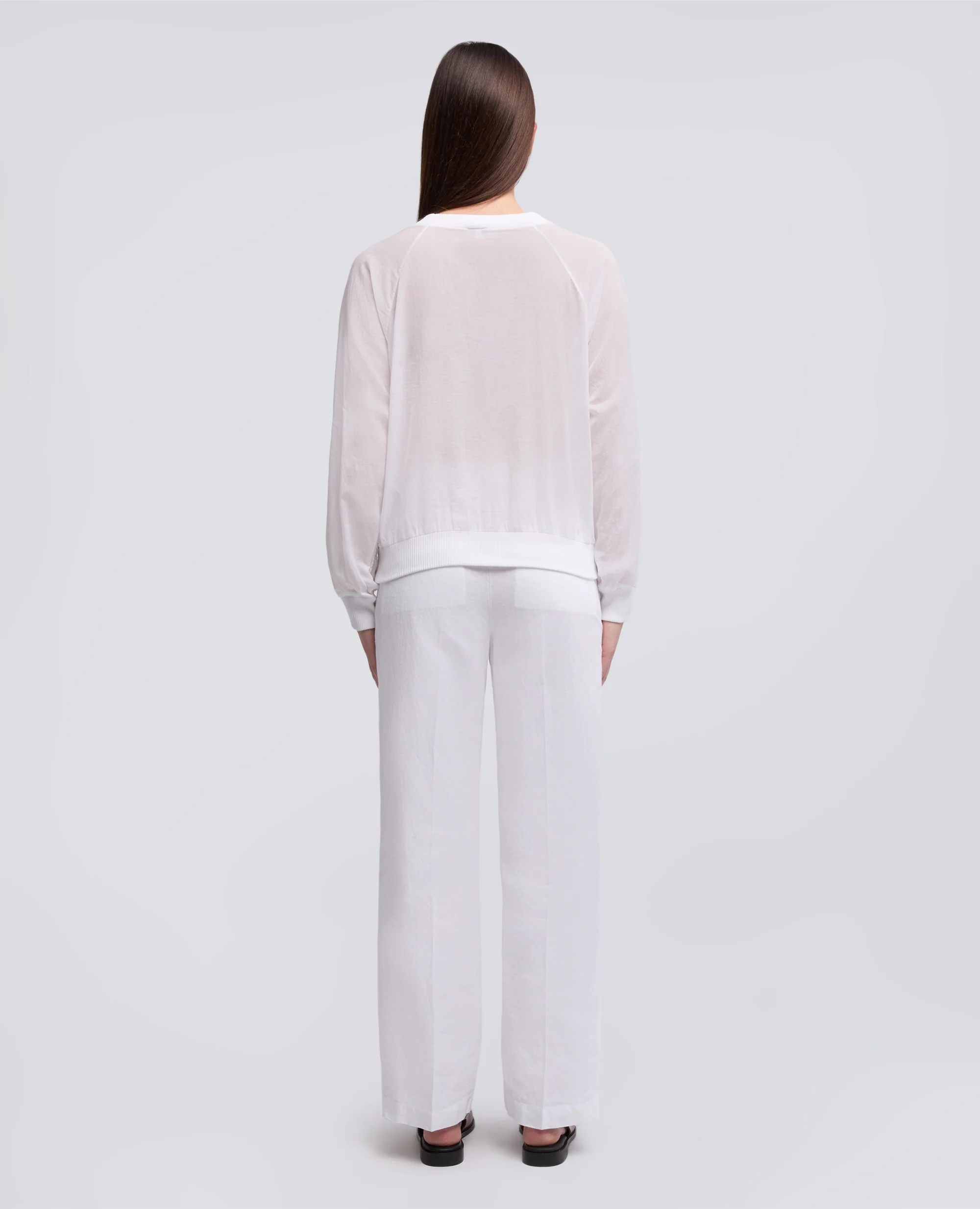 BLUSA IN VOILE DI COTONE TINTO CAPO - BIANCO - Image 3
