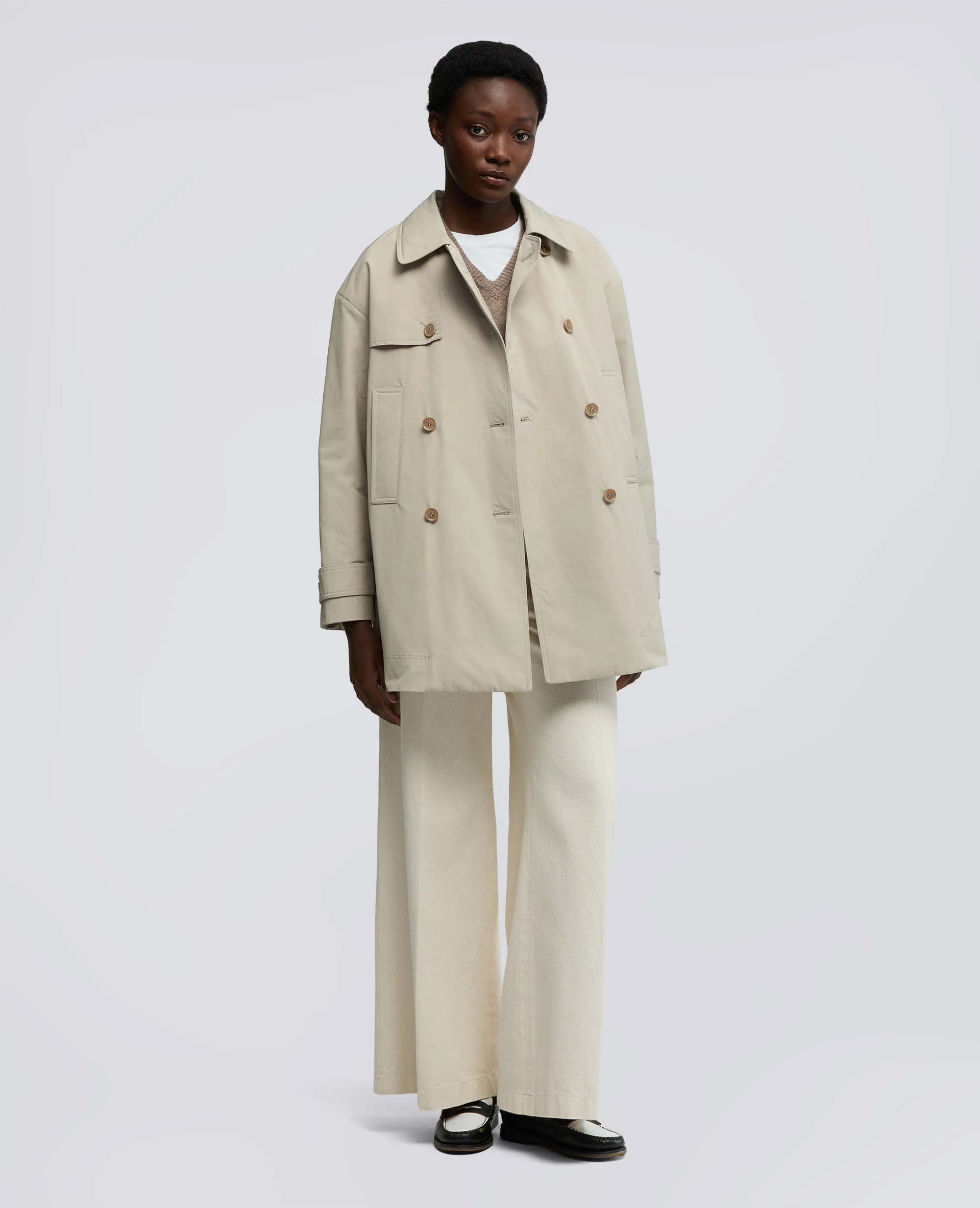 TRENCH CORTO SCARLETT IN MISTO COTONE - SABBIA - Image 2